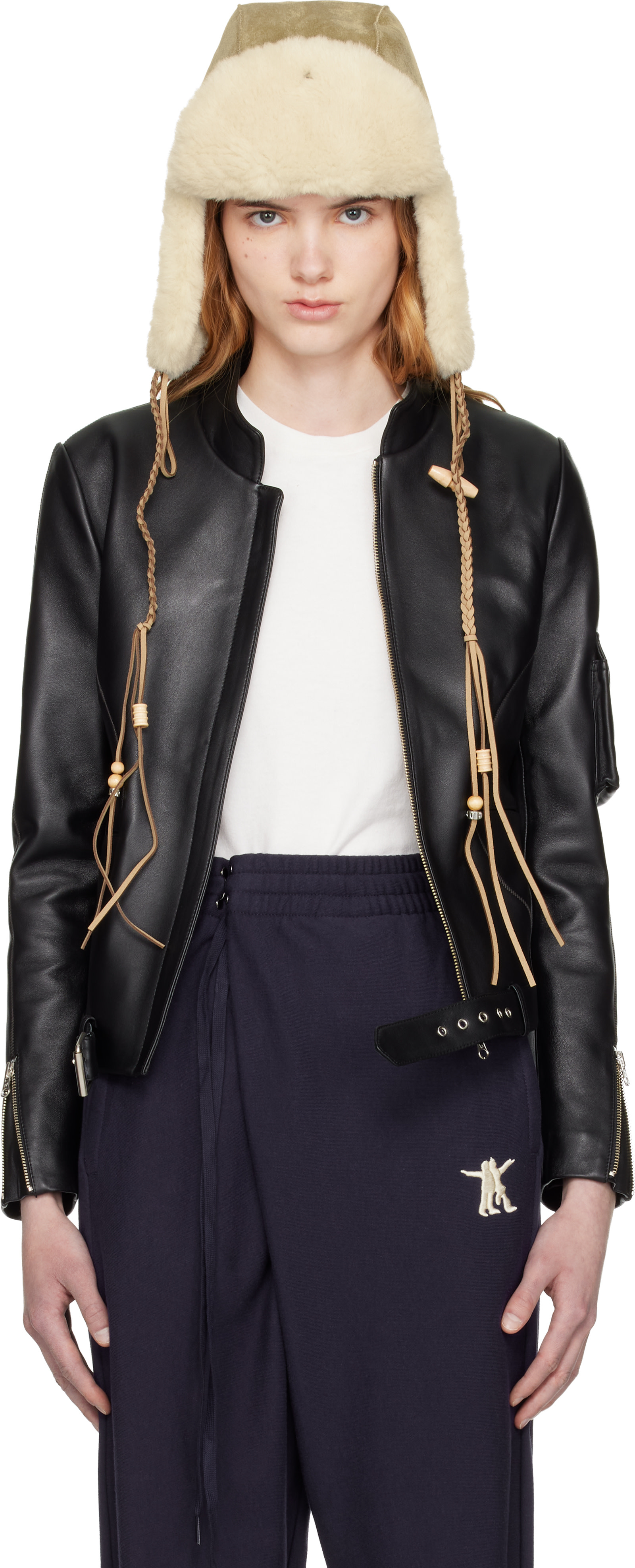 OPEN YY - Black Leather Radius Motor Jacket