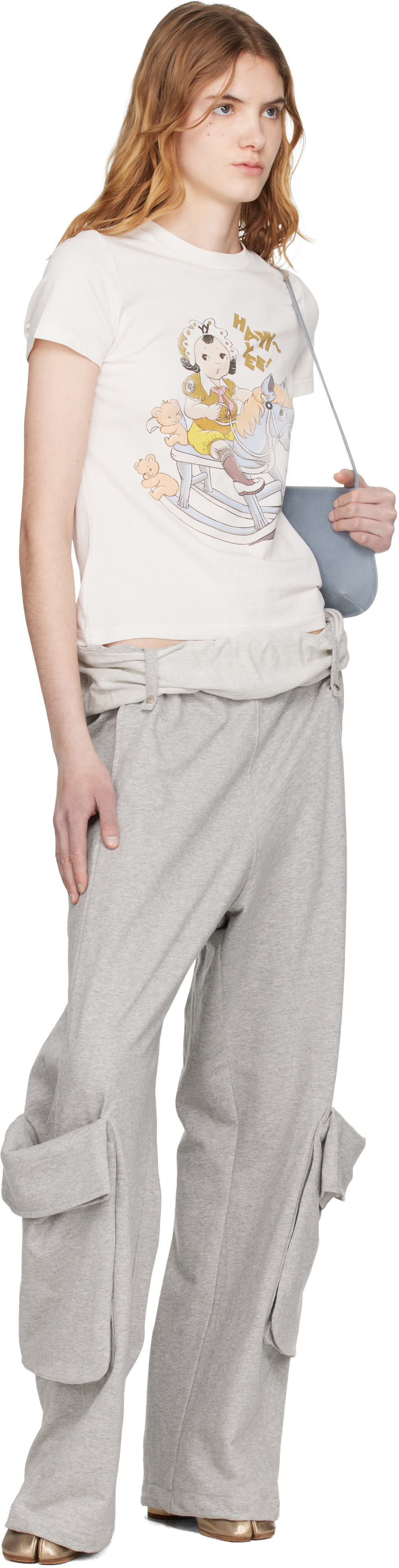 OPEN YY: グレー ロールウエスト Sweat カーゴパンツ | SSENSE 日本