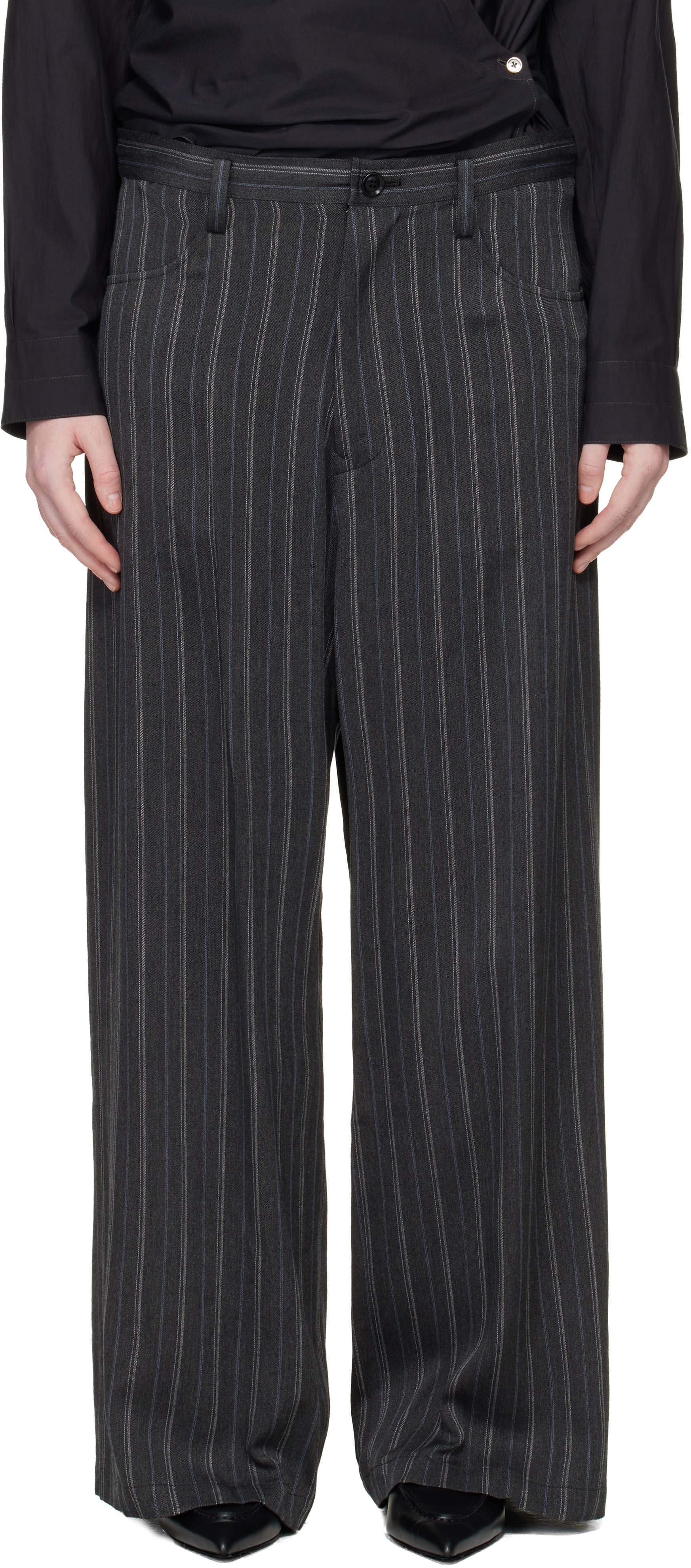Y's - Pantalon long droit gris