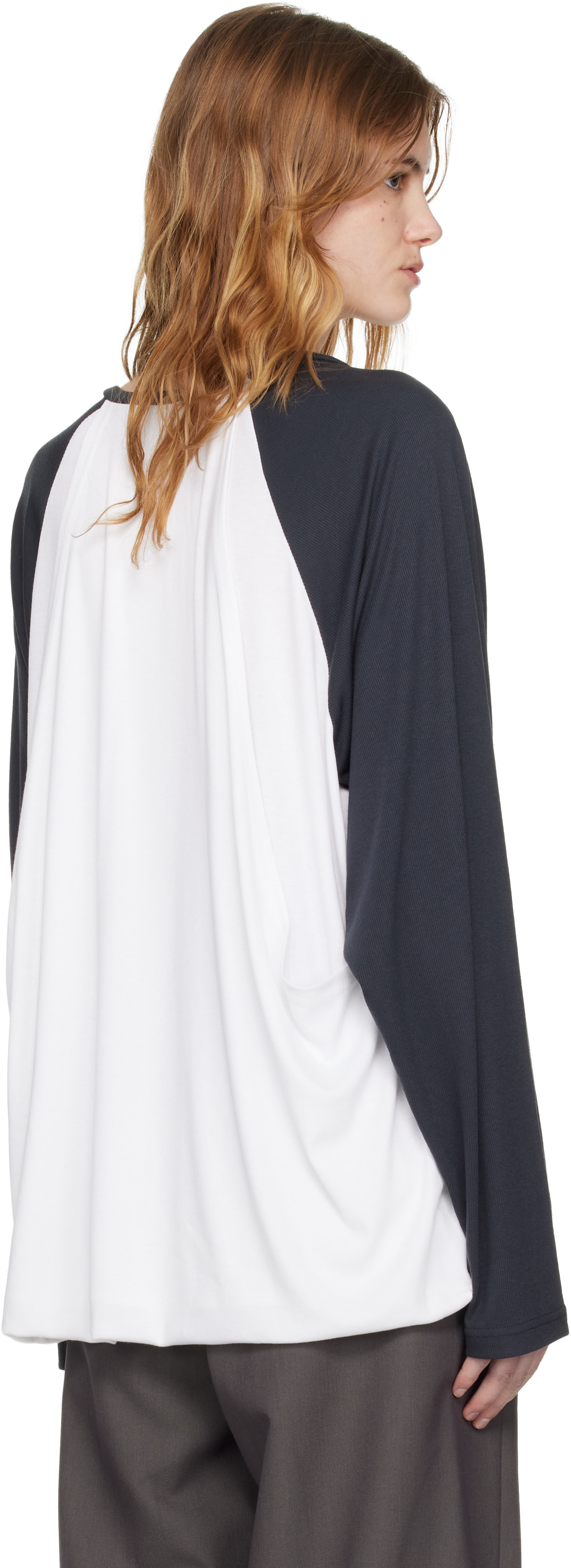 OPEN YY: White & Blue 'I LOVE YY' Raglan T-shirt | SSENSE