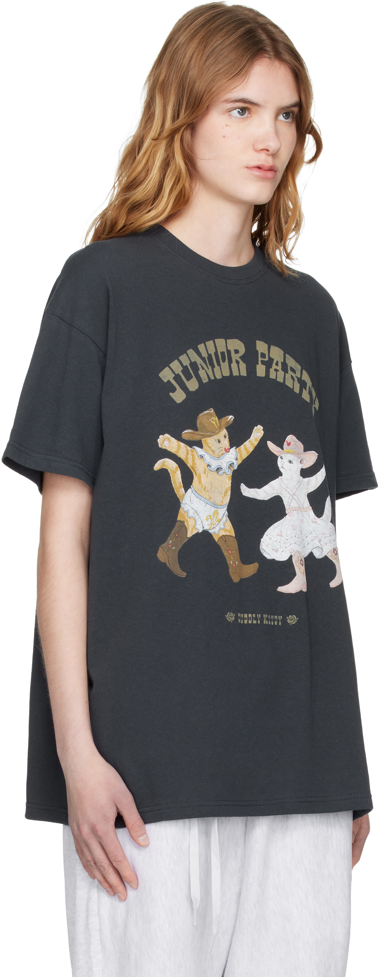 トップス OPENyy kitty collaboration T-shirt OPEN YY: Navy Pet Club Kitty Party T-shirt | SSENSE