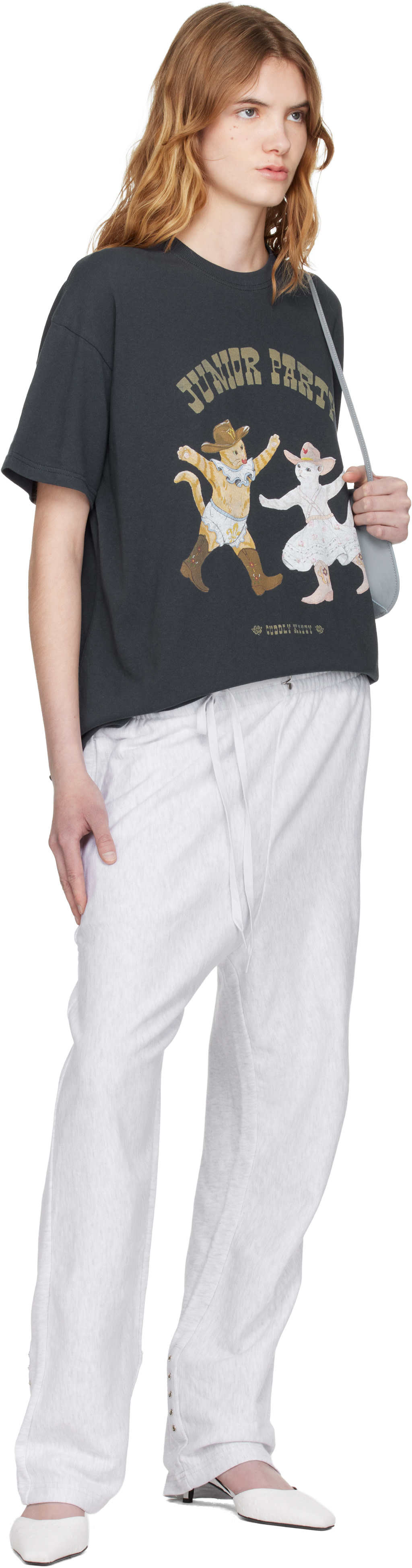 OPEN YY: Navy Pet Club Kitty Party T-shirt | SSENSE