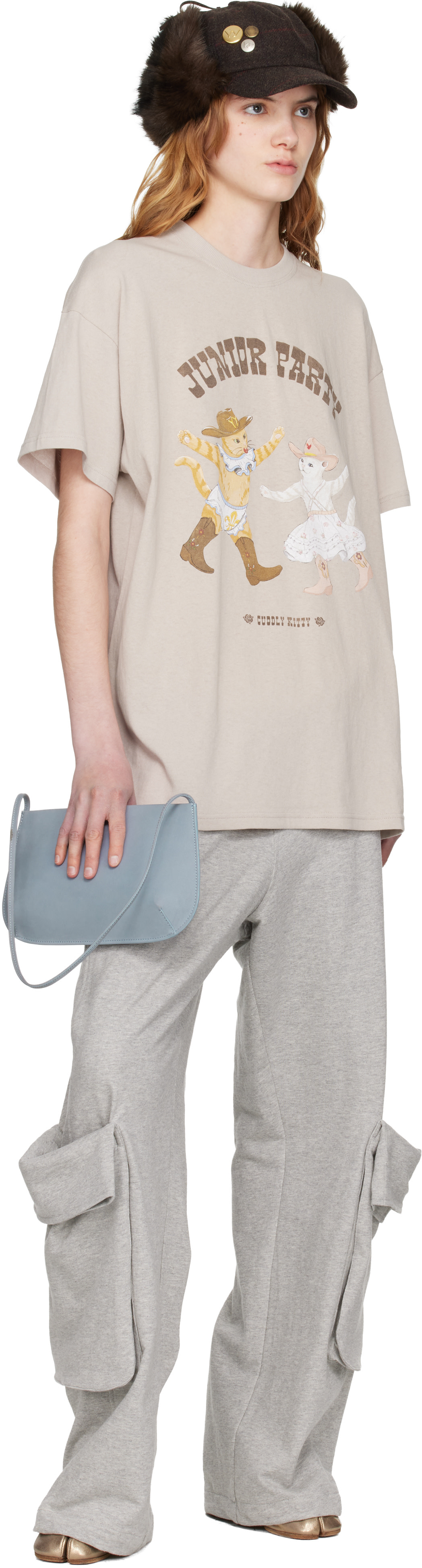 OPEN YY: Beige Pet Club Kitty Party T-shirt | SSENSE