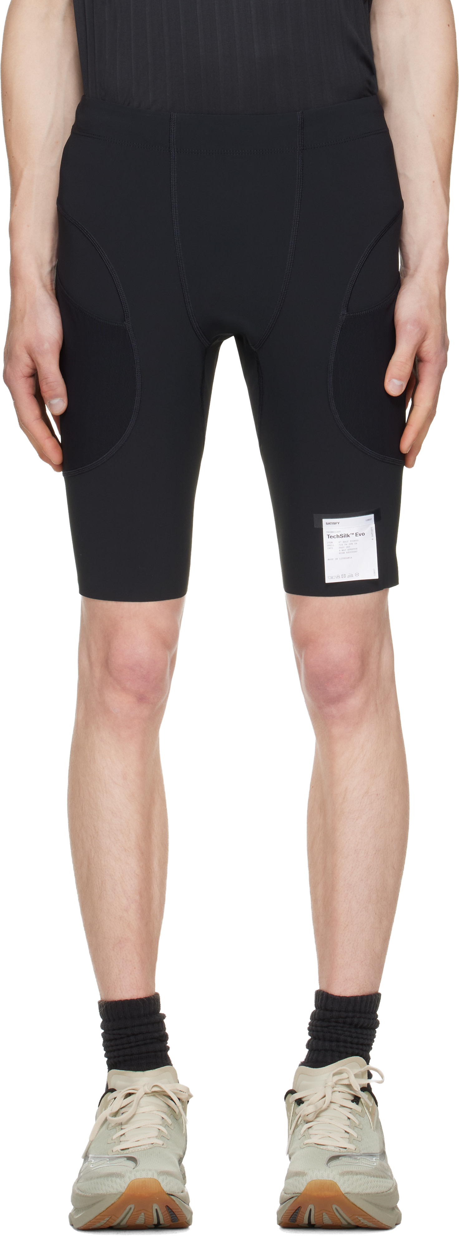 Satisfy - Short noir en jersey TechSilk Evo