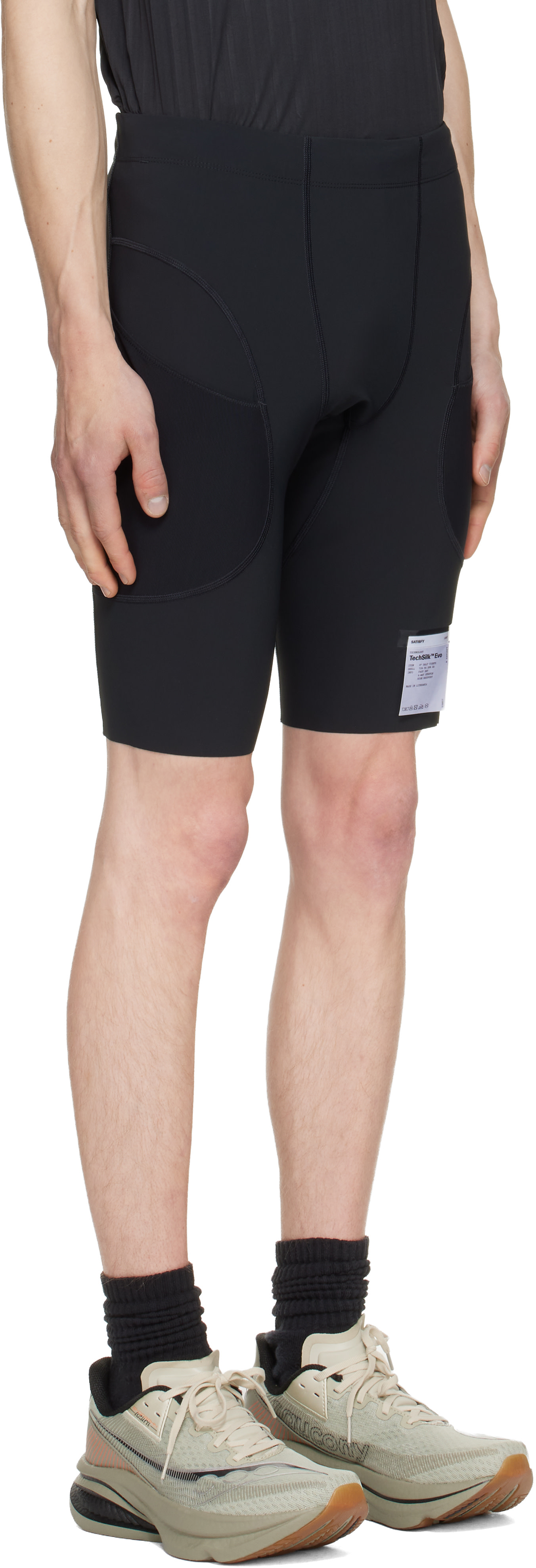 Satisfy - Short noir en jersey TechSilk Evo