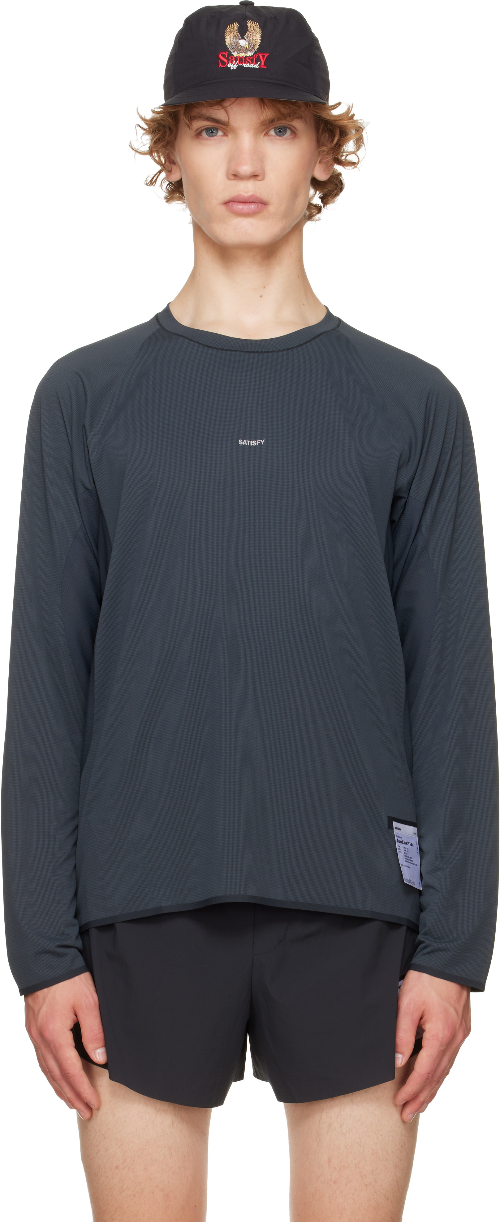 Satisfy: ブラック AuraLite UV Long Running Tシャツ | SSENSE 日本