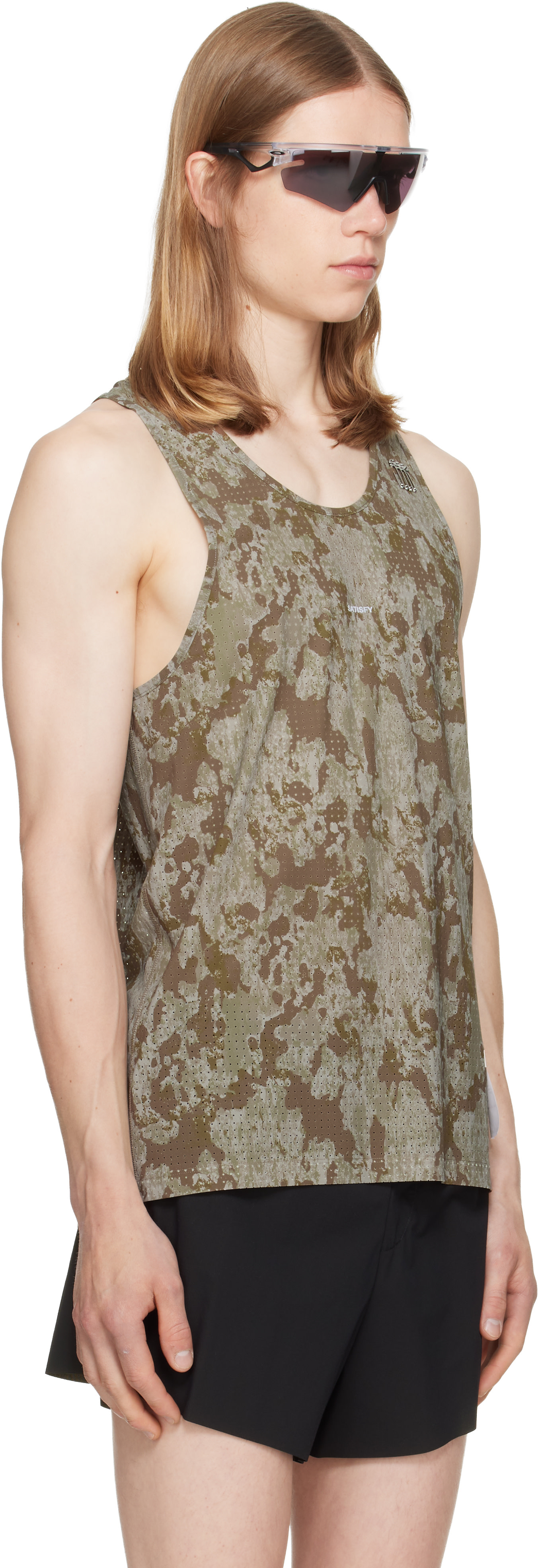 Satisfy: Khaki Space‑O Singlet Tank Top | SSENSE