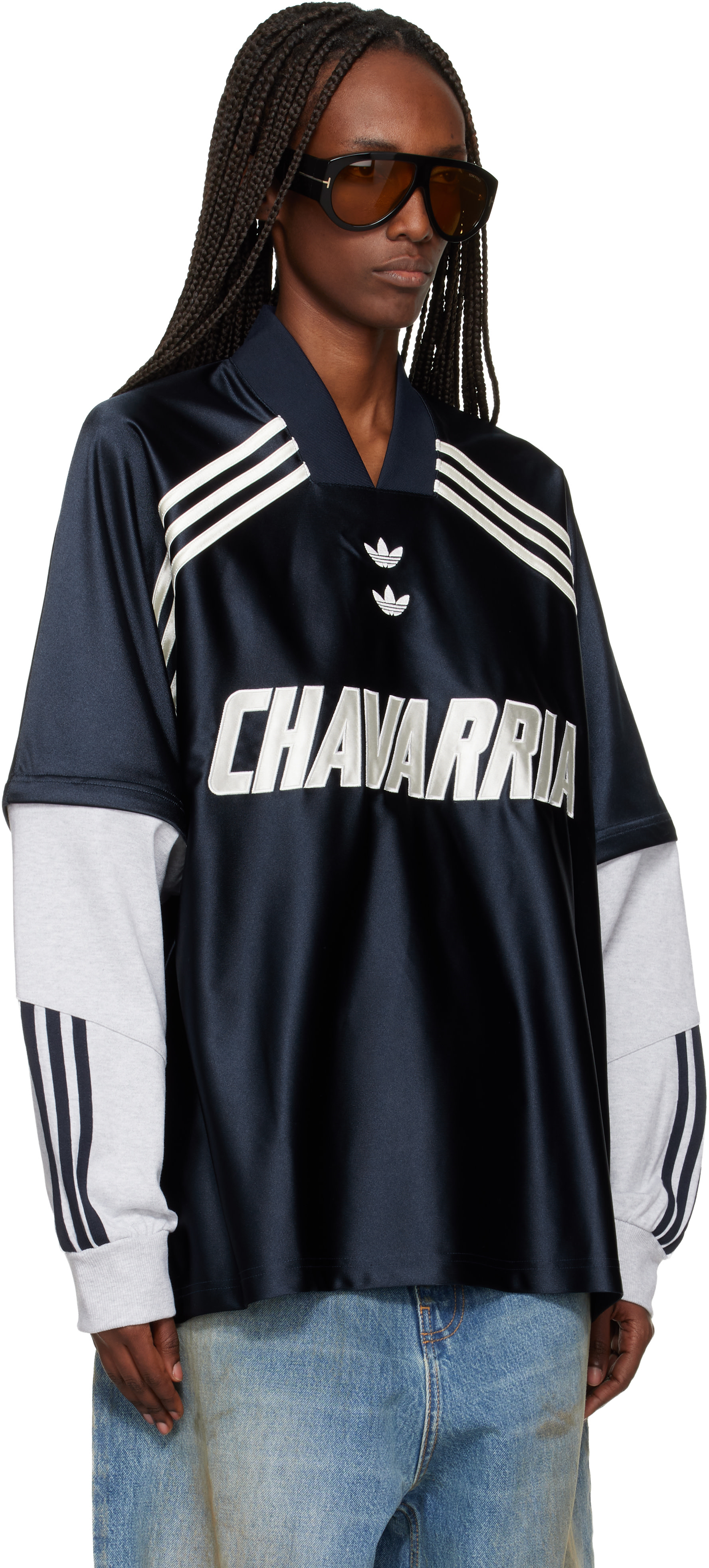 WILLY CHAVARRIA: Navy adidas Originals Edition Layered T-shirt 