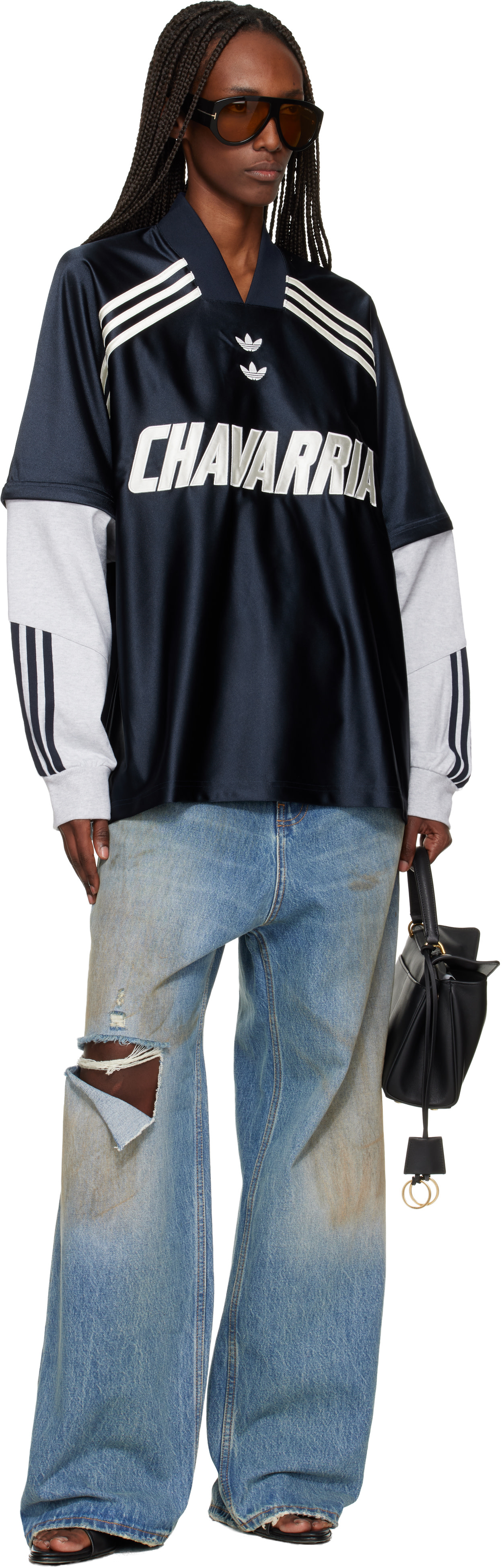 WILLY CHAVARRIA: Navy adidas Originals Edition Layered T-shirt