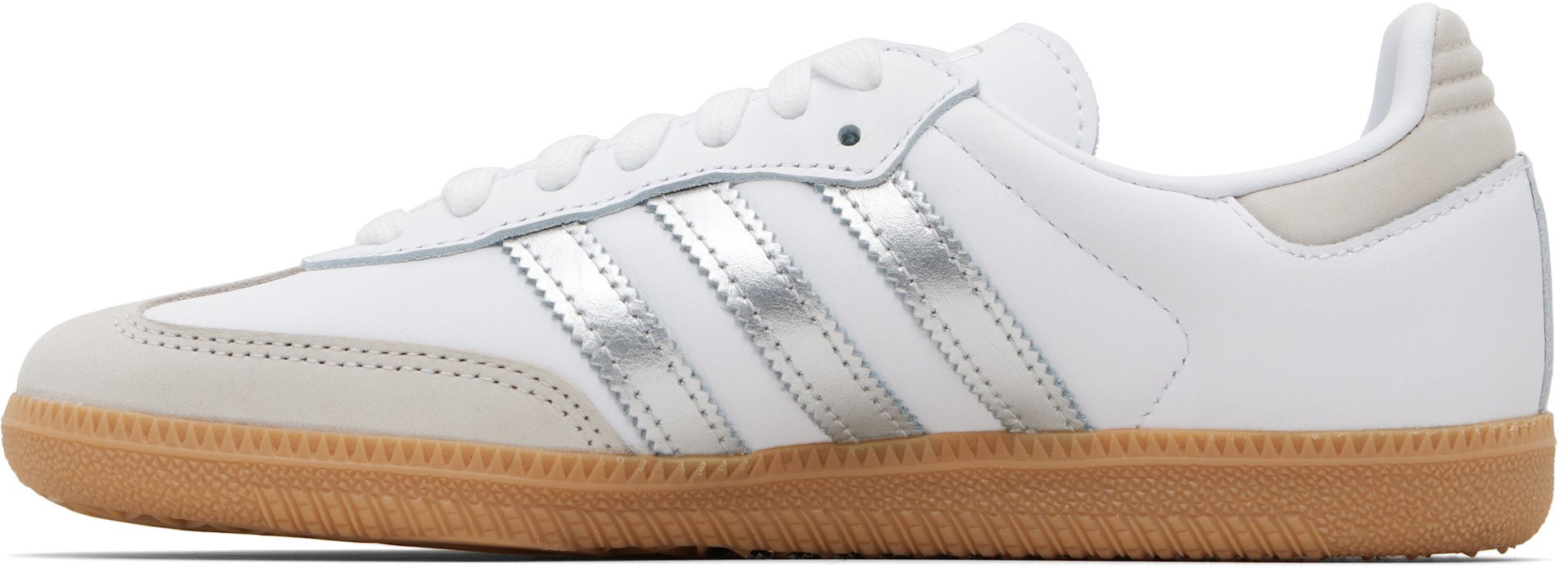 adidas Samba ホワイト/シルバー スニーカー adidas Originals: ホワイト＆シルバー Samba OG スニーカー | SSENSE 日本