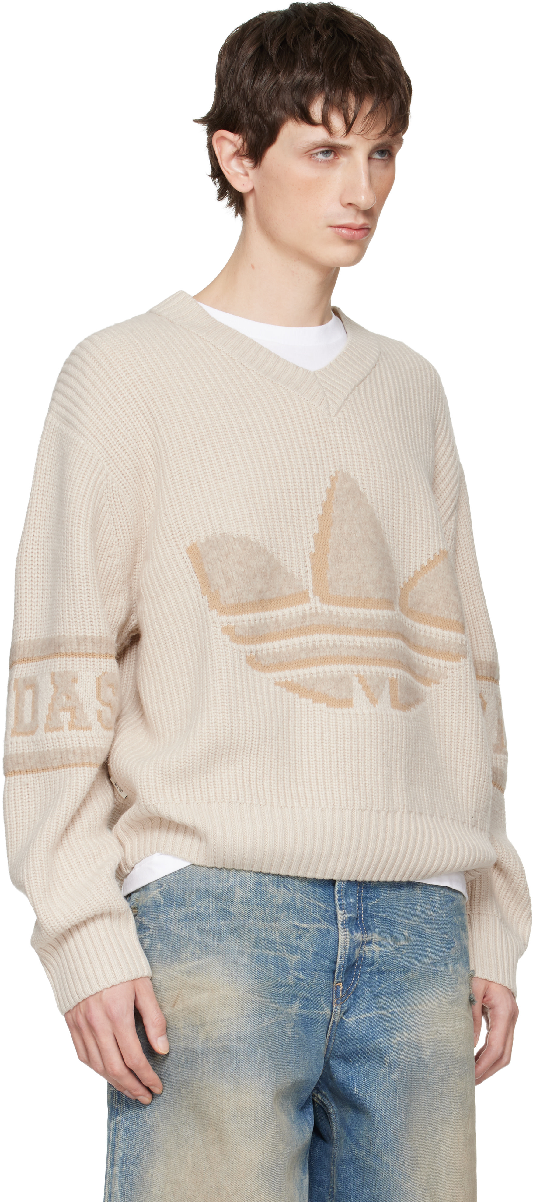 新品S Adidas CLOT BY EDISON長袖ニット IK2975 adidas CLOT SST CROCHET TT BY EDISON CHEN ウォームサンドストーン