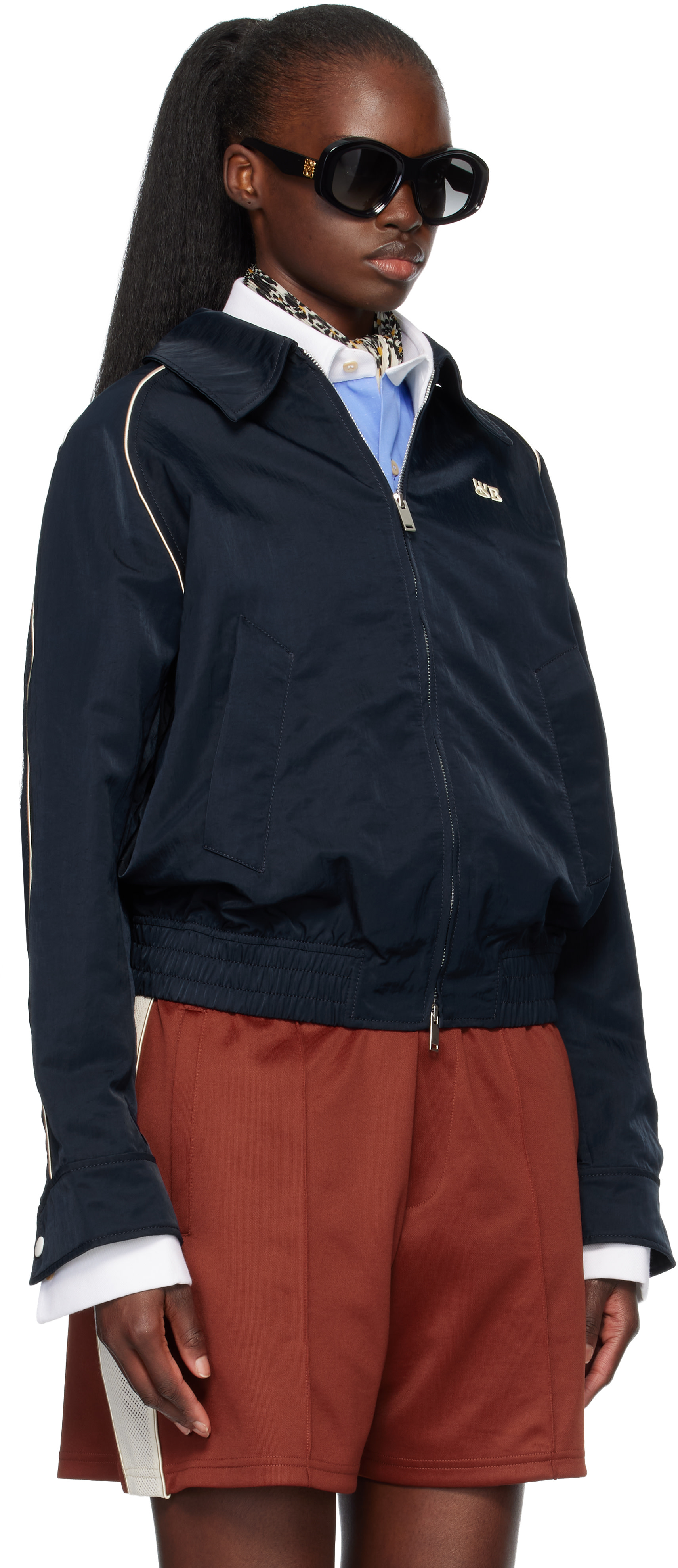 Wales Bonner: Navy Guide Track Jacket | SSENSE