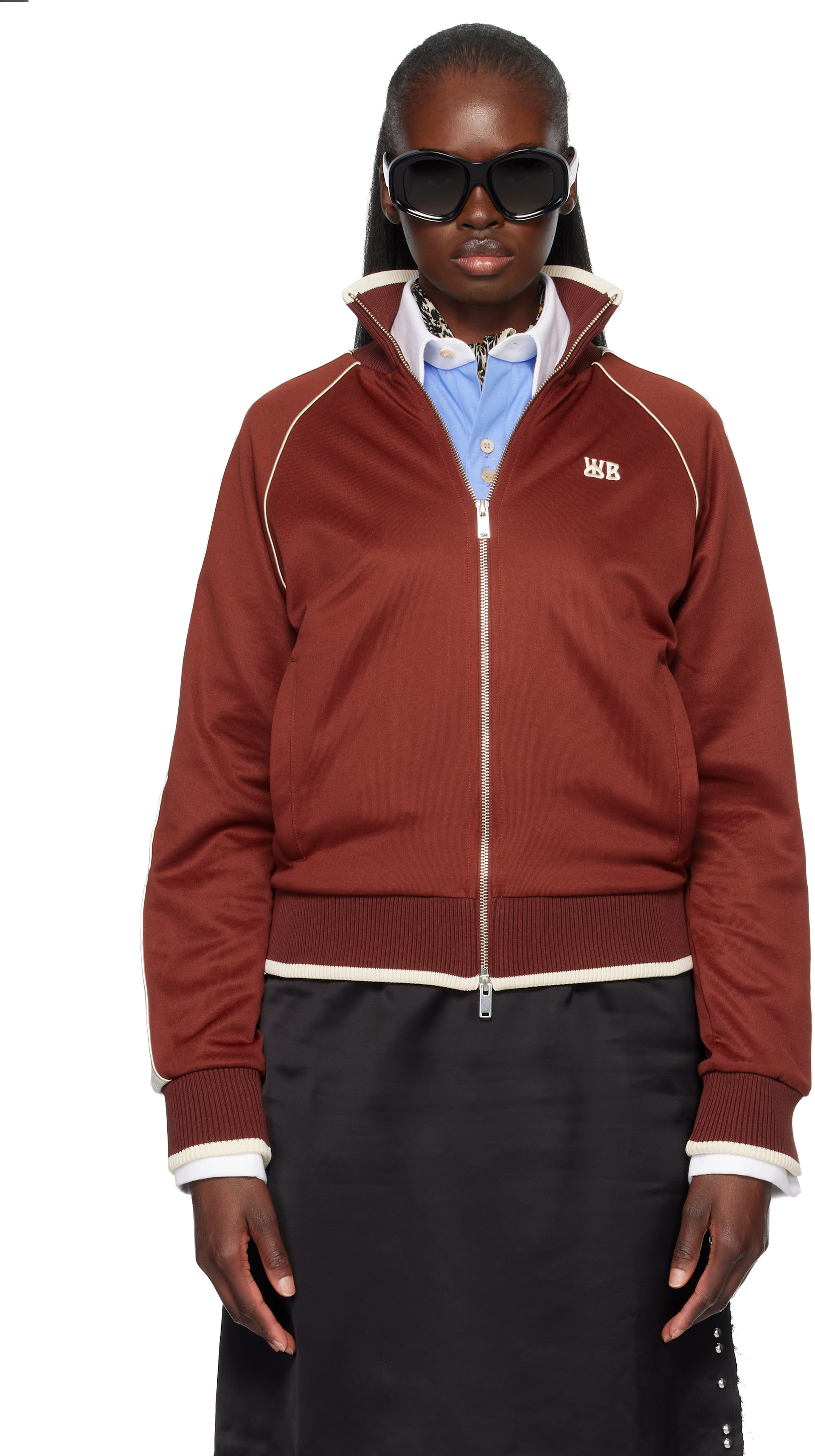 Wales Bonner レッド ブルゾン ジャケット Wales Bonner: Red Anthem Track Jacket | SSENSE