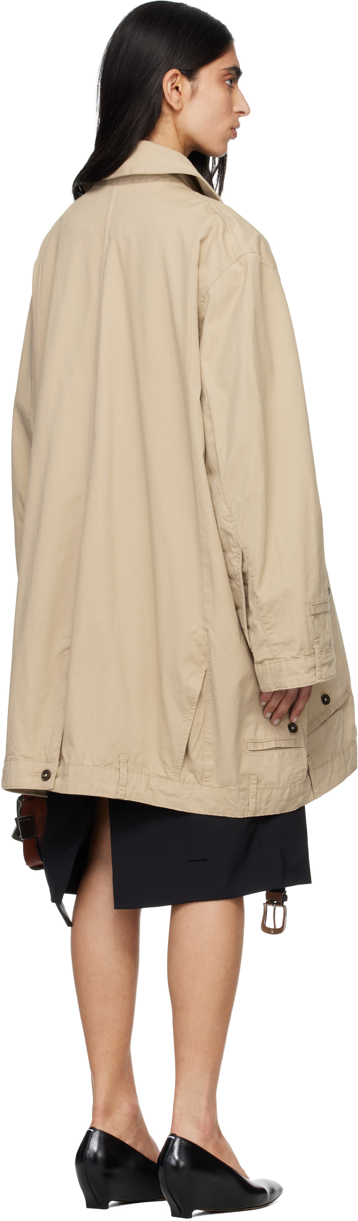 HODAKOVA: Beige Upside Down Trench Coat | SSENSE Canada