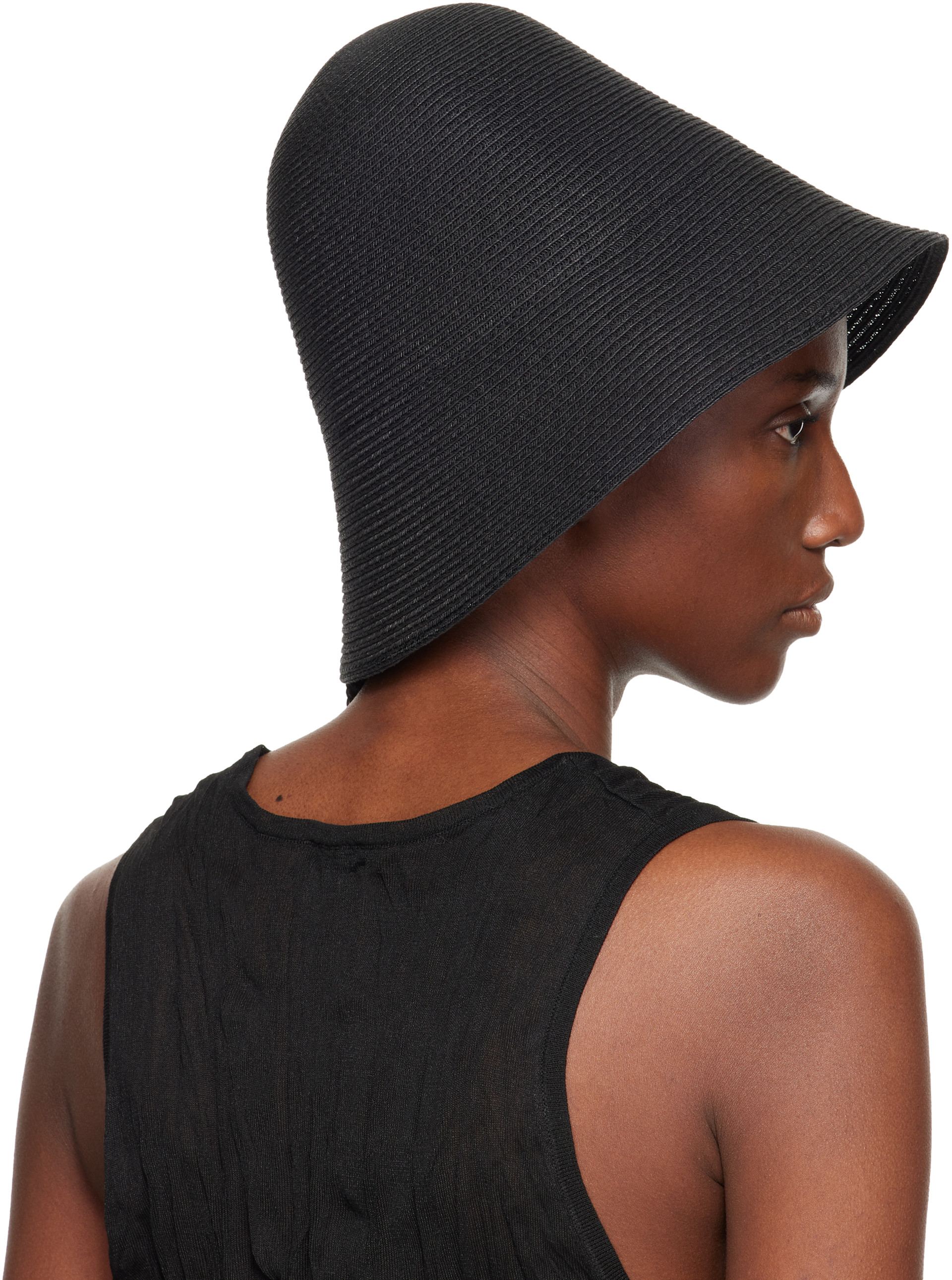 TOTEME: Black Paper Sun Bucket Hat | SSENSE