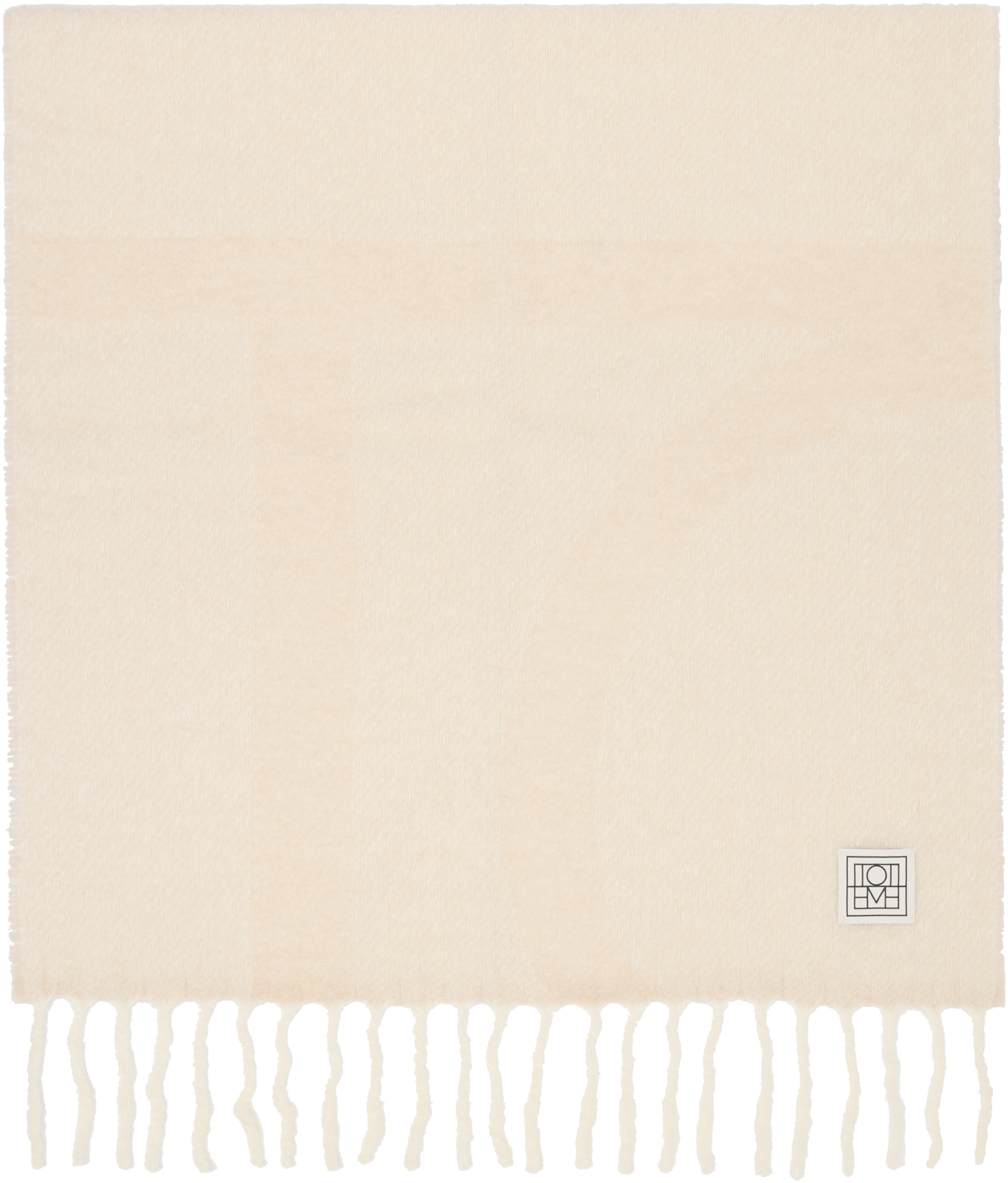 TOTEME - Écharpe blanc cassé à monogrammes en jacquard