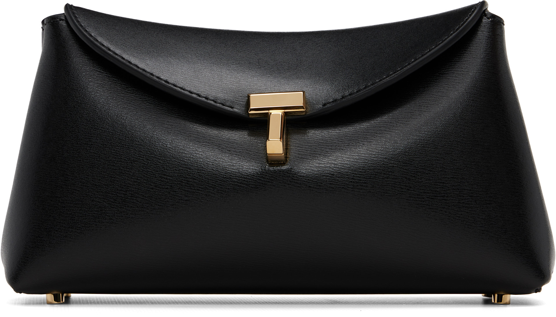 TOTEME: ブラック ミニ T-Lock レザー クラッチバッグ | SSENSE 日本