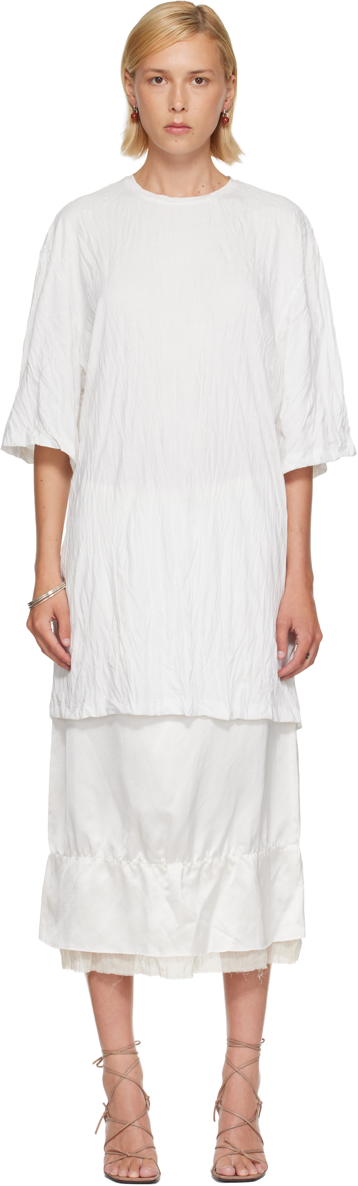 toteme white dress Scoop poplin inspired by an oversized t Toteme Fluted-hem midi dress