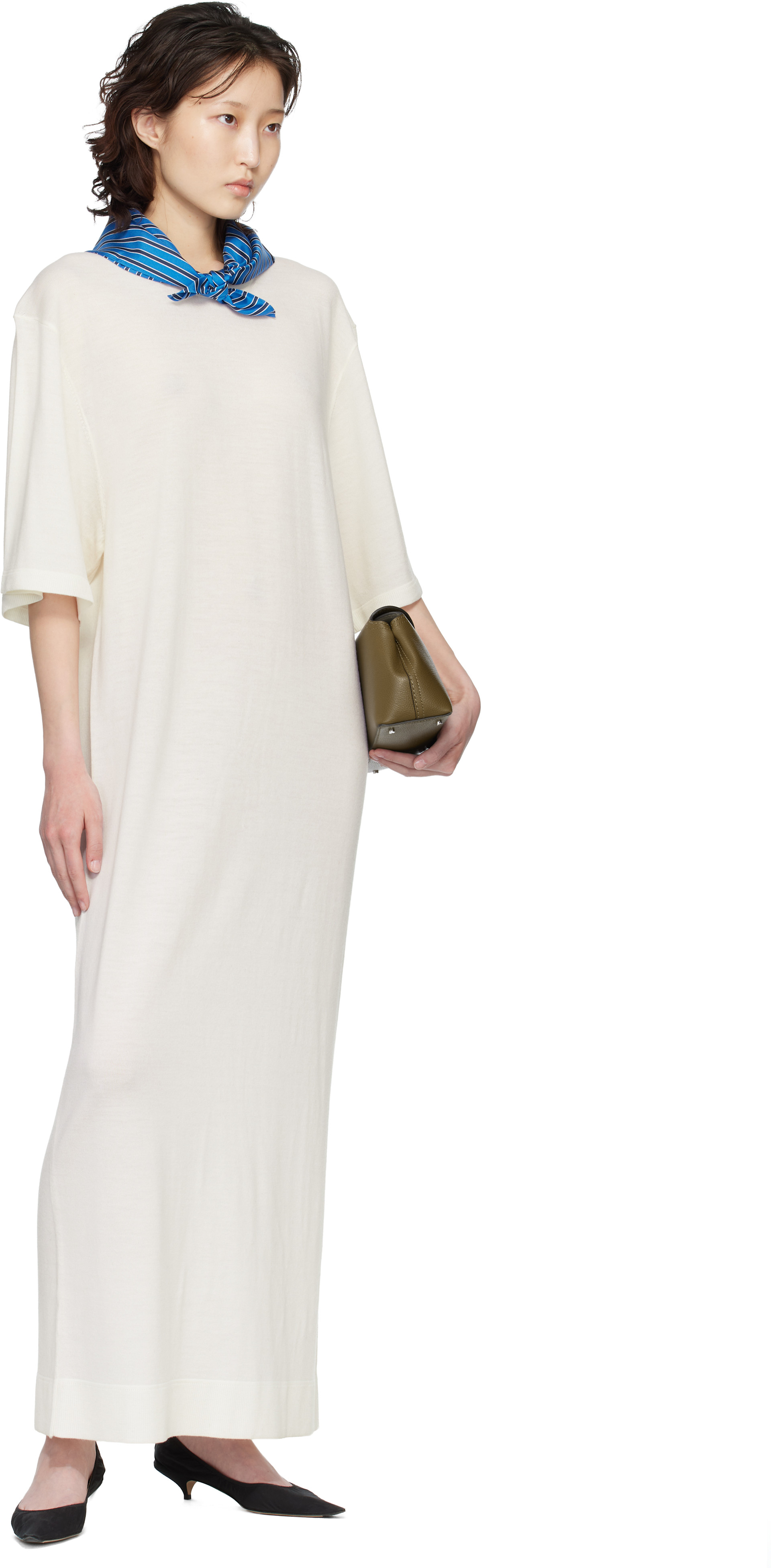 TOTEME: Off-White Merino Knit Tee Maxi Dress | SSENSE