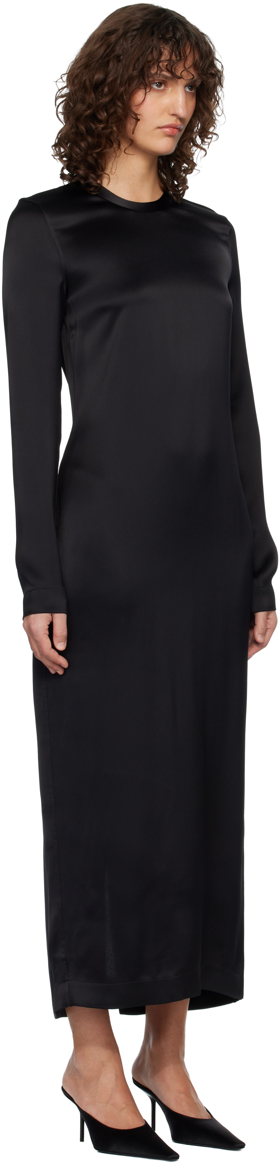 TOTEME - Robe longue noire en satin