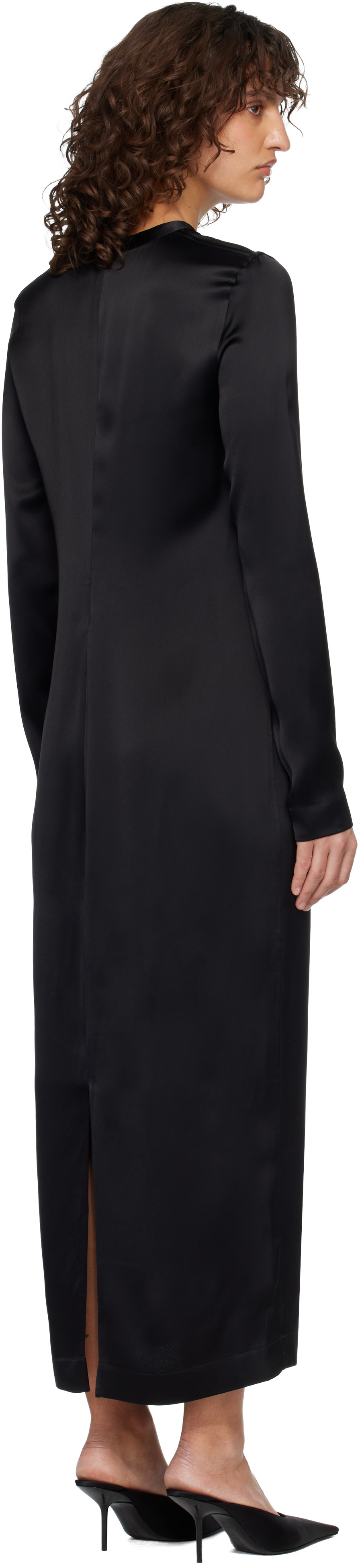 TOTEME - Robe longue noire en satin