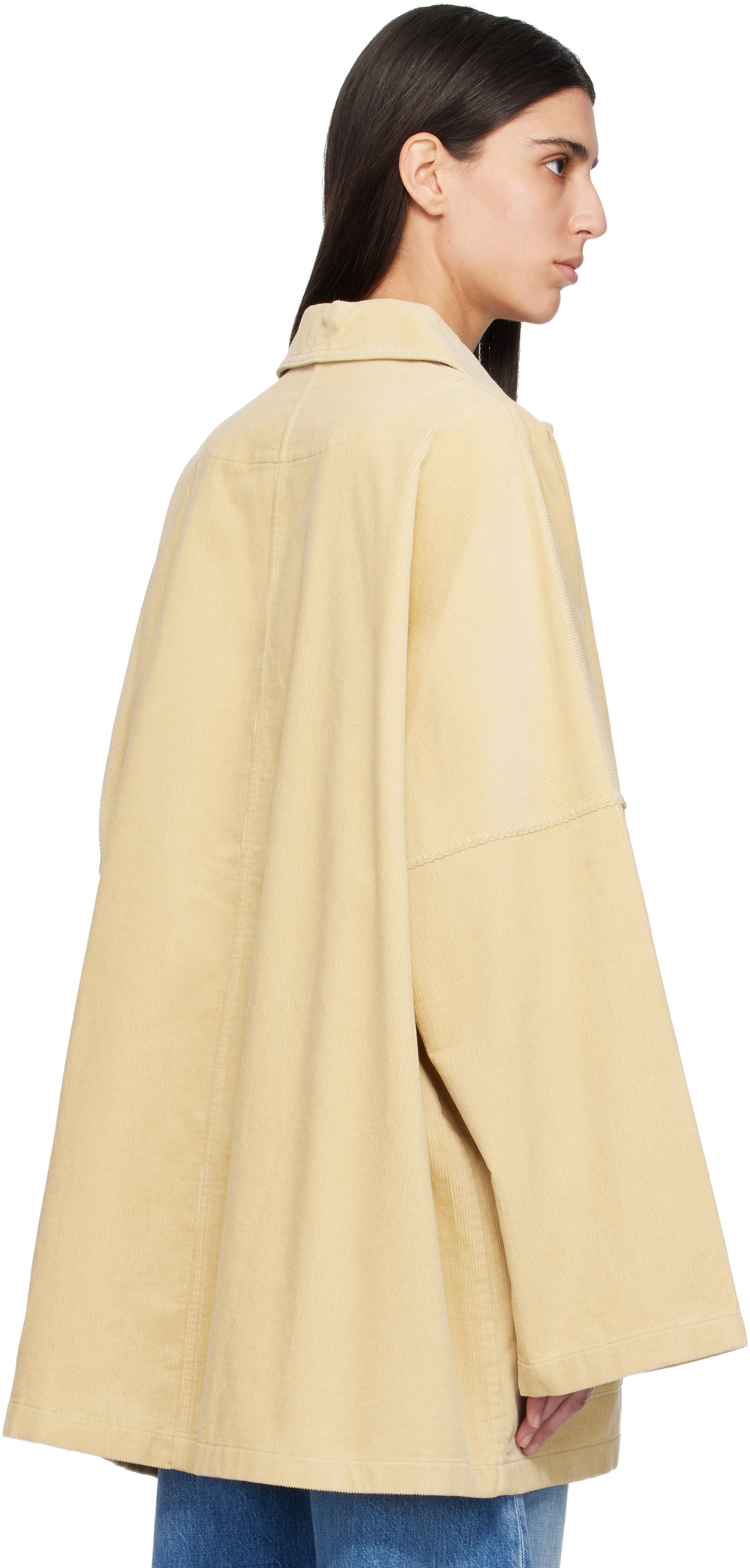 TOTEME: Beige Cord Overshirt Chore Jacket | SSENSE