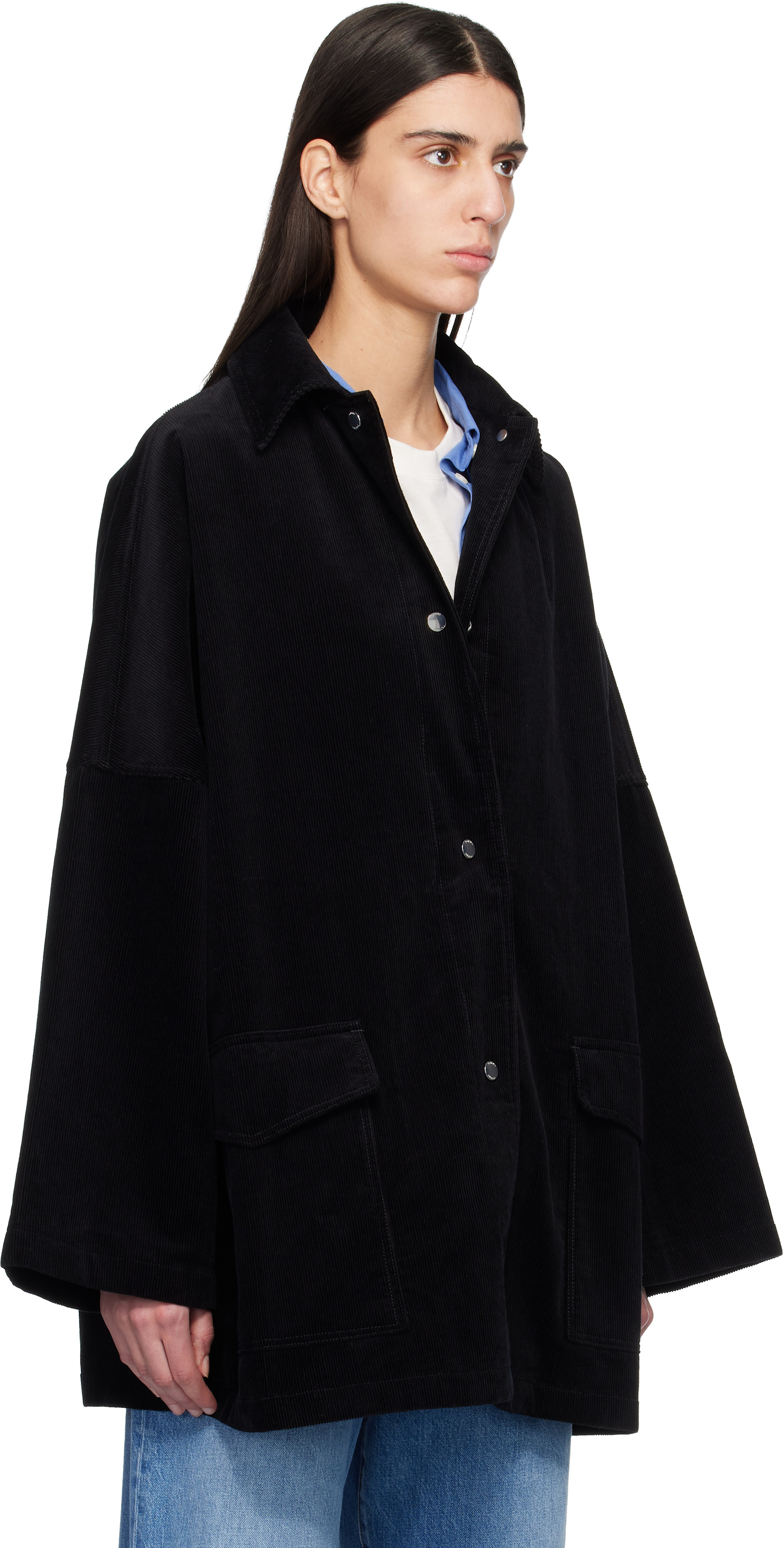 TOTEME: Black Cord Overshirt Chore Jacket | SSENSE