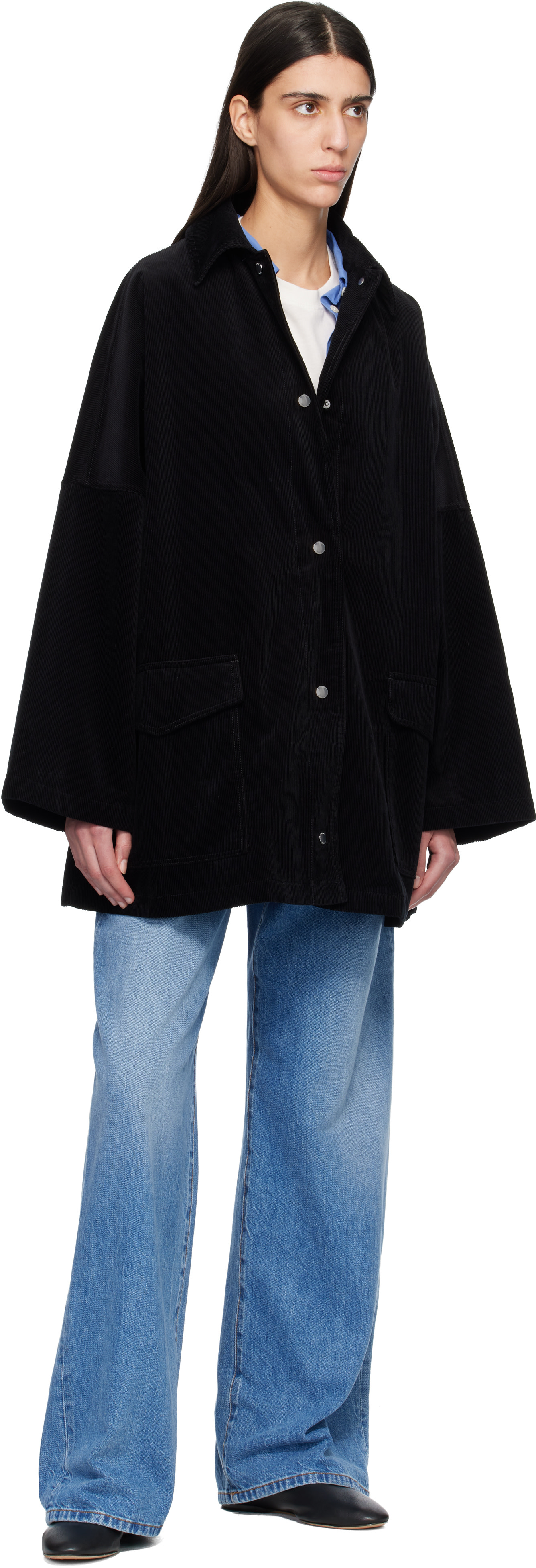 TOTEME: Black Cord Overshirt Chore Jacket | SSENSE