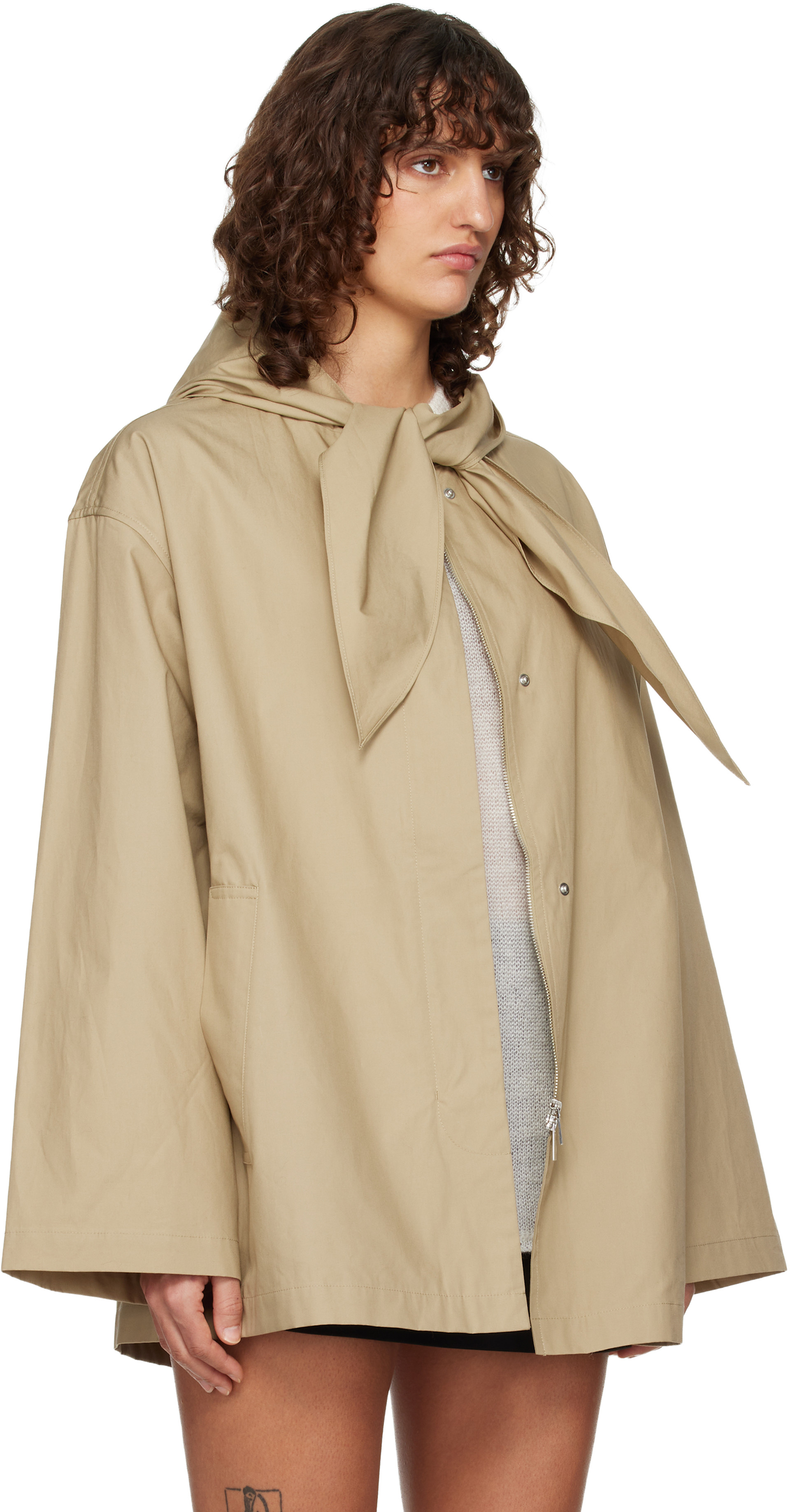 TOTEME - Blouson beige à écharpe