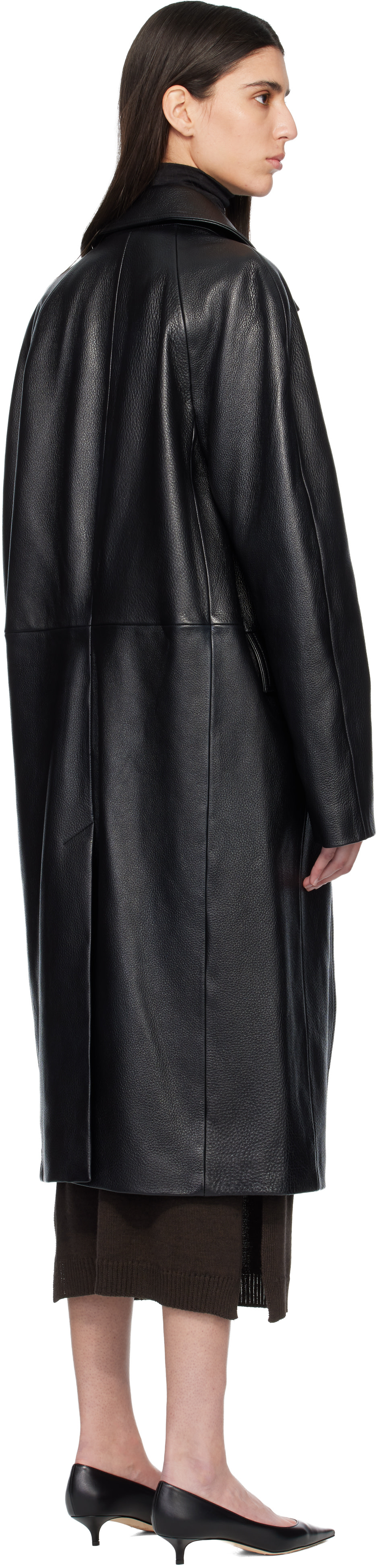 Zegna レザースプリングコート　ML 黒 Zegna レザースプリングコート ML 黒 Zegna レザースプリングコート ML