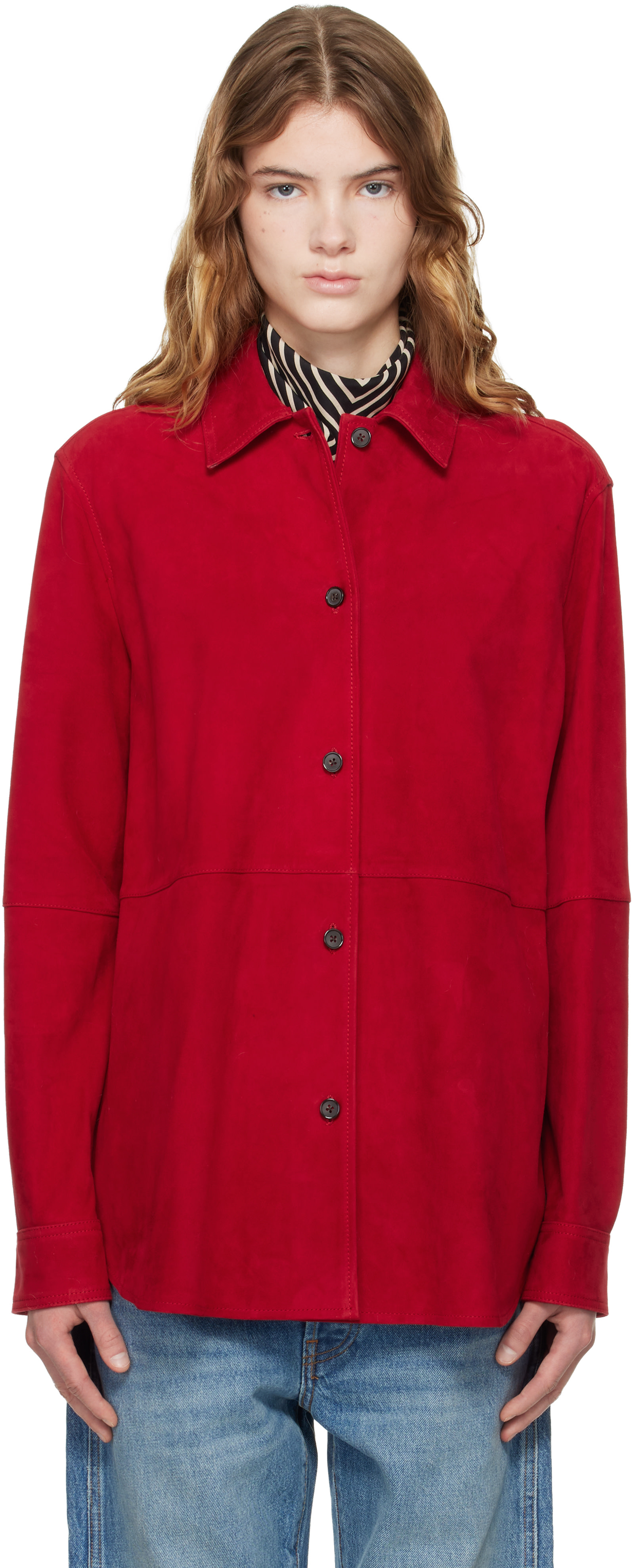 TOTEME - Blouson rouge en suède