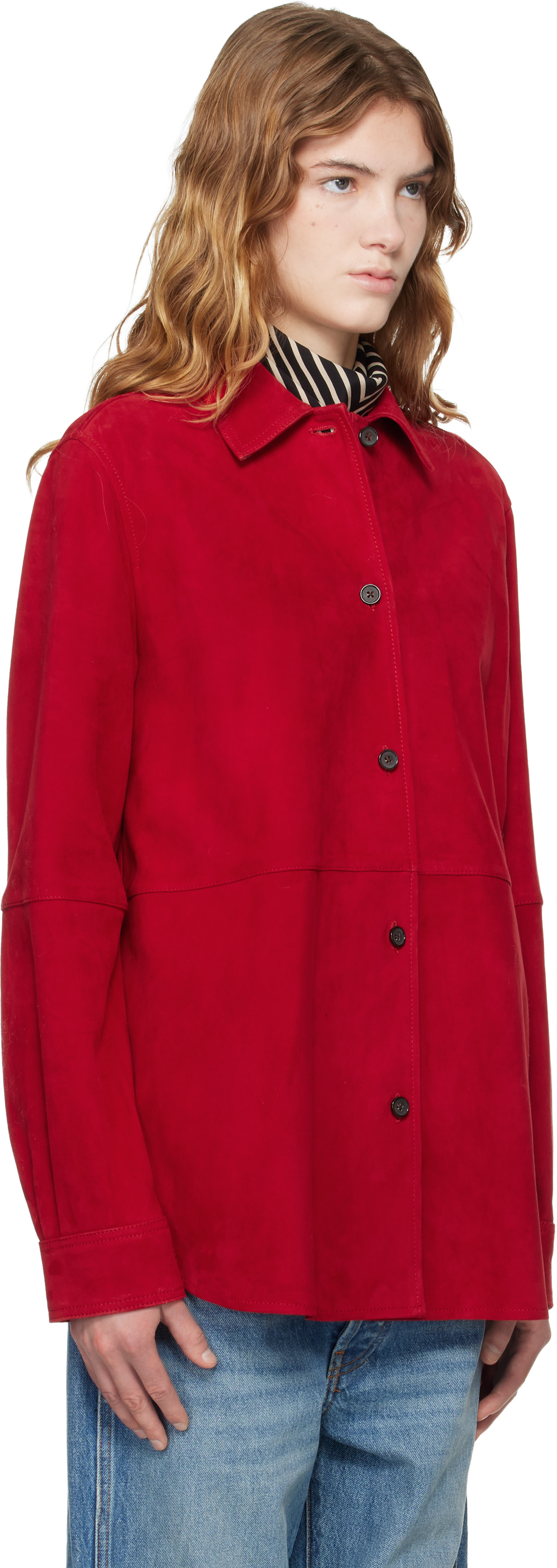 TOTEME - Blouson rouge en suède