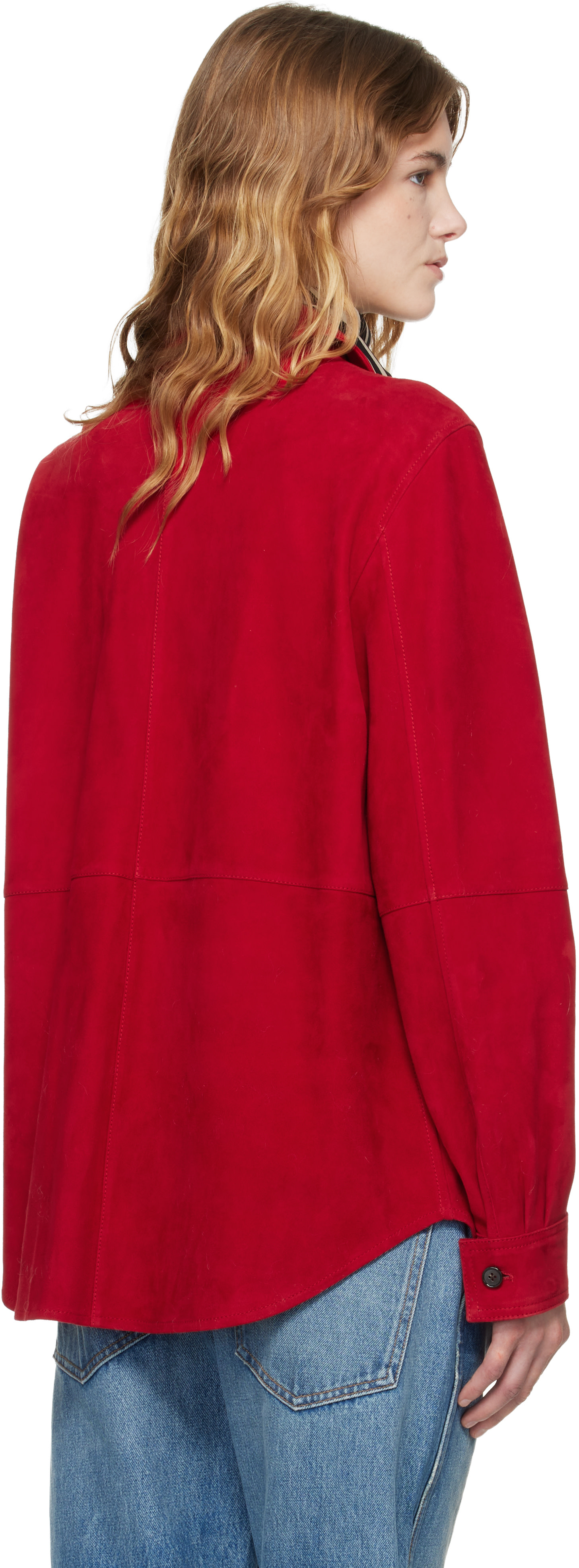 TOTEME - Blouson rouge en suède