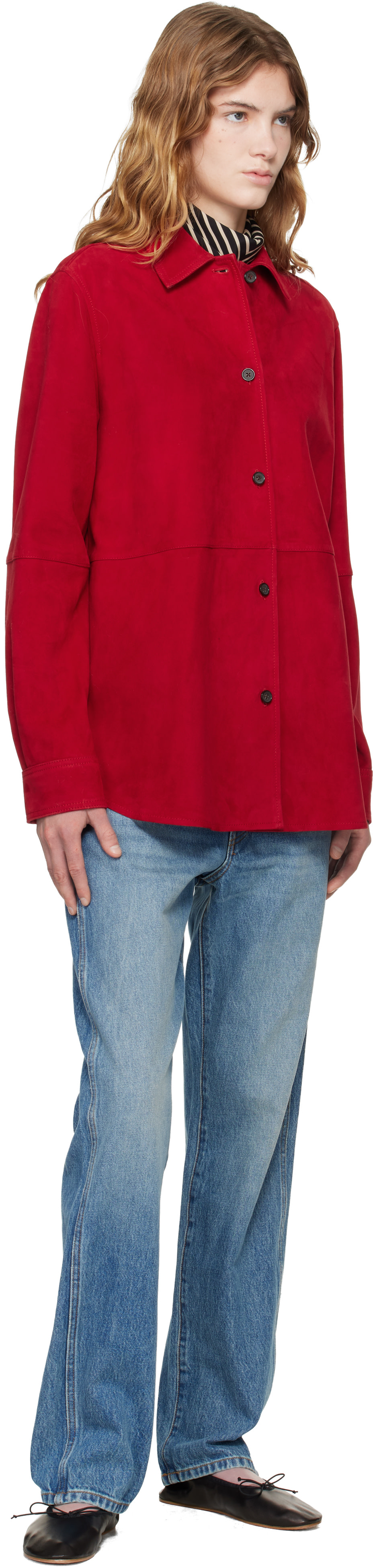 TOTEME - Blouson rouge en suède