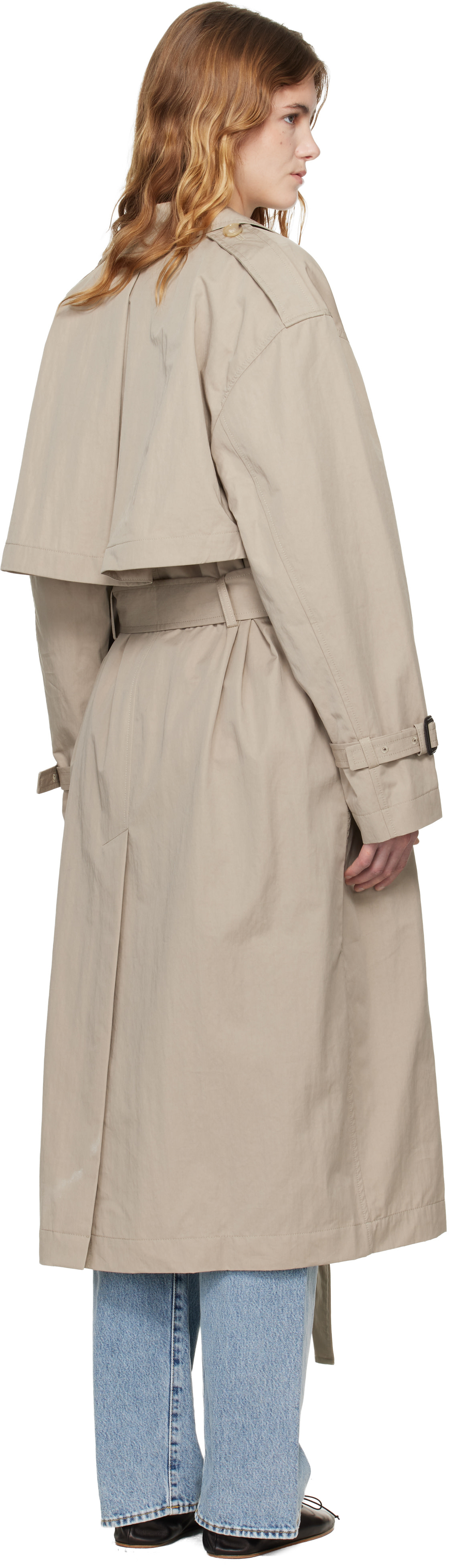 TOTEME: Taupe Crisp Summer Trench Coat | SSENSE