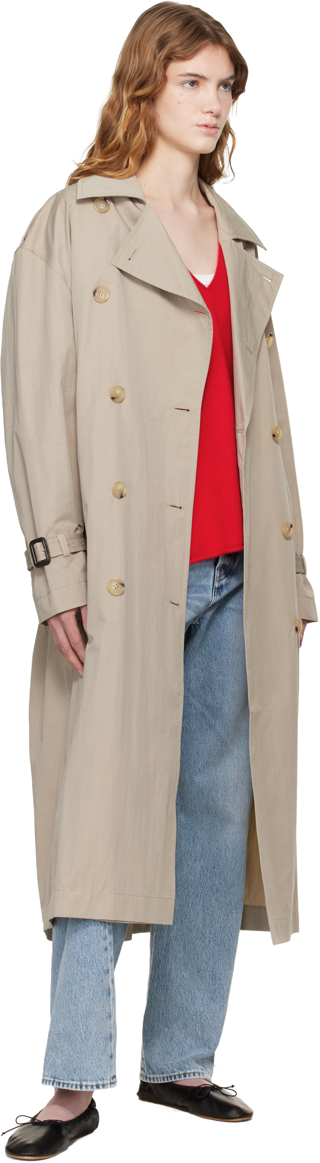 TOTEME: Taupe Crisp Summer Trench Coat | SSENSE
