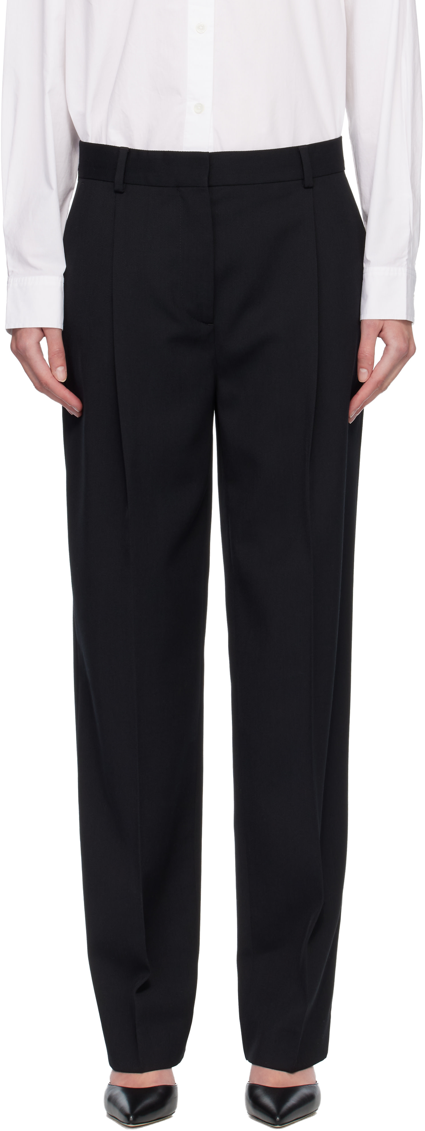 TOTEME - Pantalon noir à plis