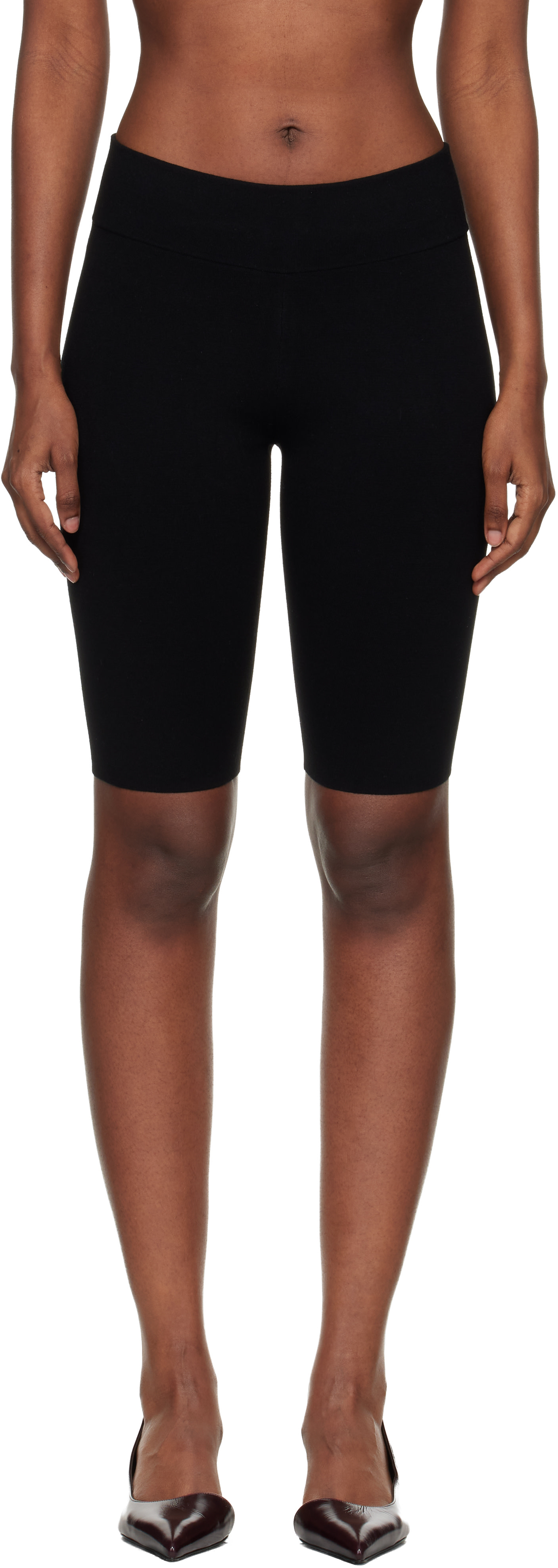 TOTEME: Black Capri Knit Shorts | SSENSE