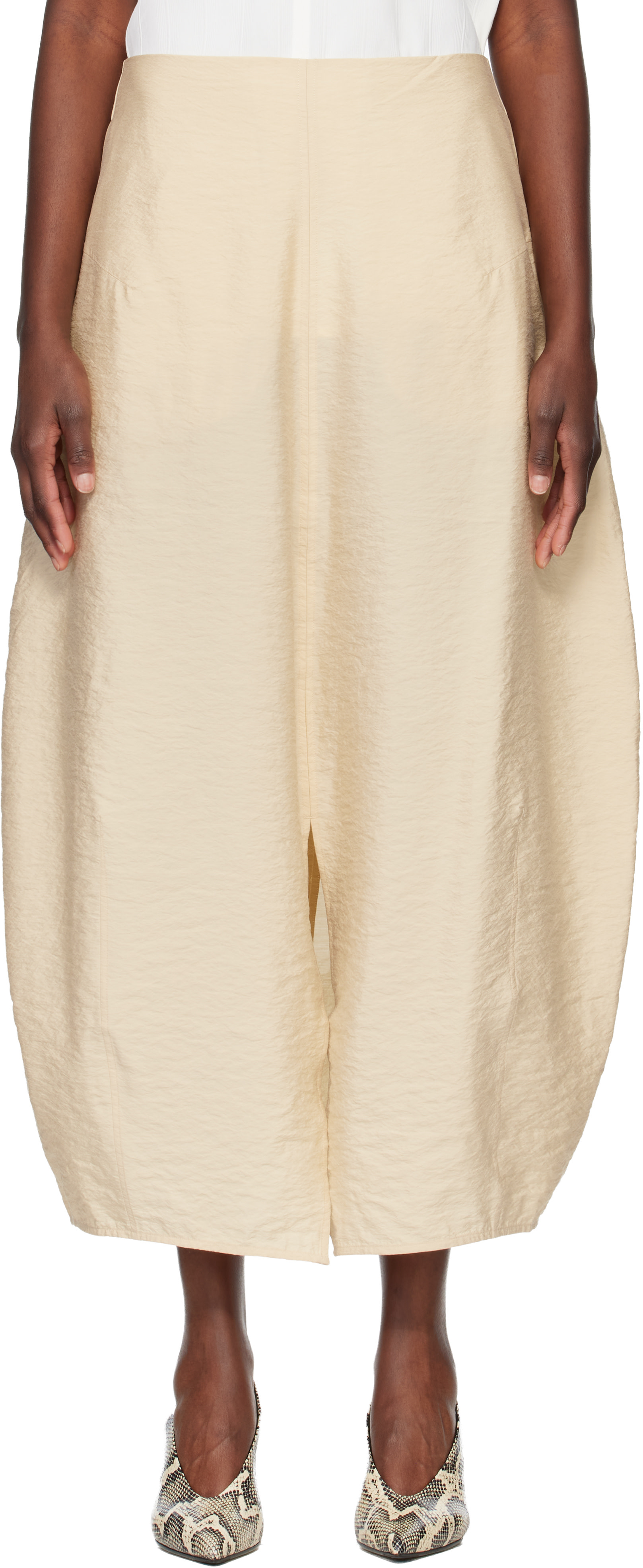 TOTEME - Jupe parachute longue beige