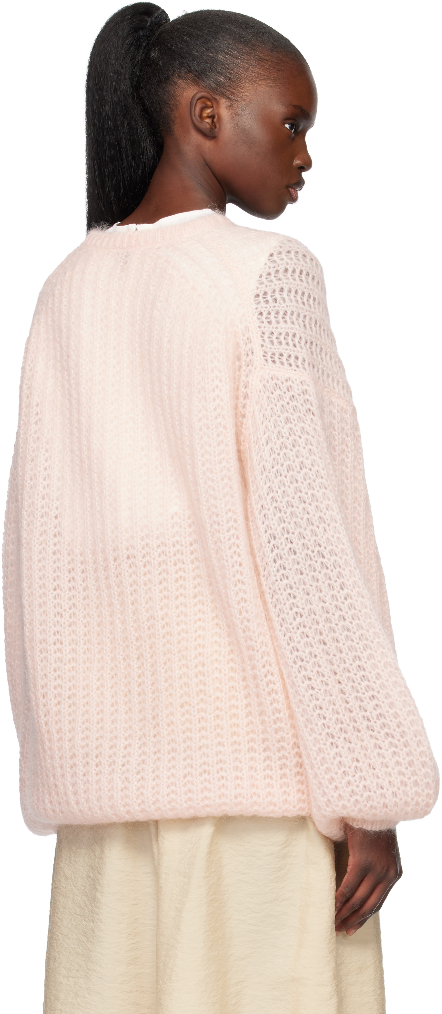 TOTEME - Pull bouffant rose en tricot