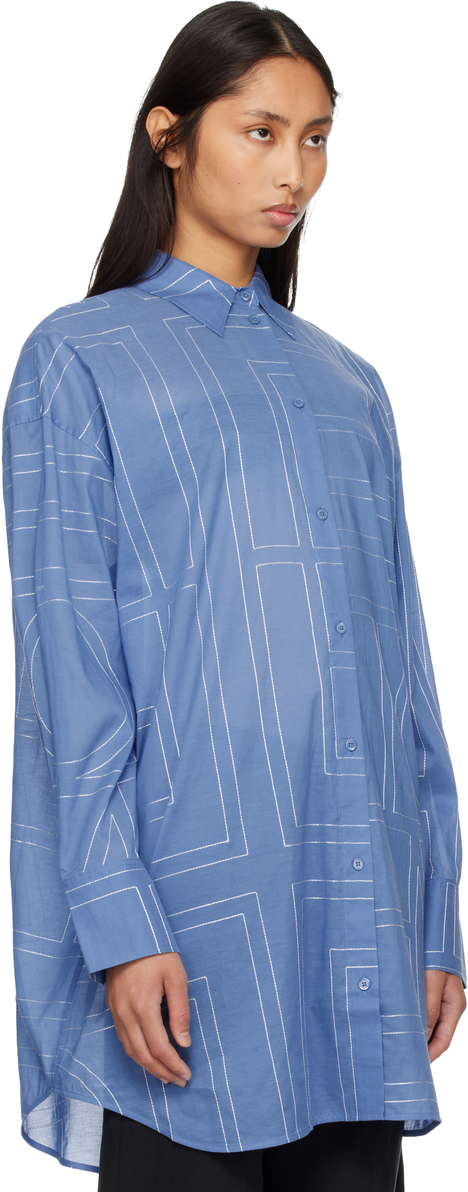 TOTEME: Blue Long Summer Shirt | SSENSE
