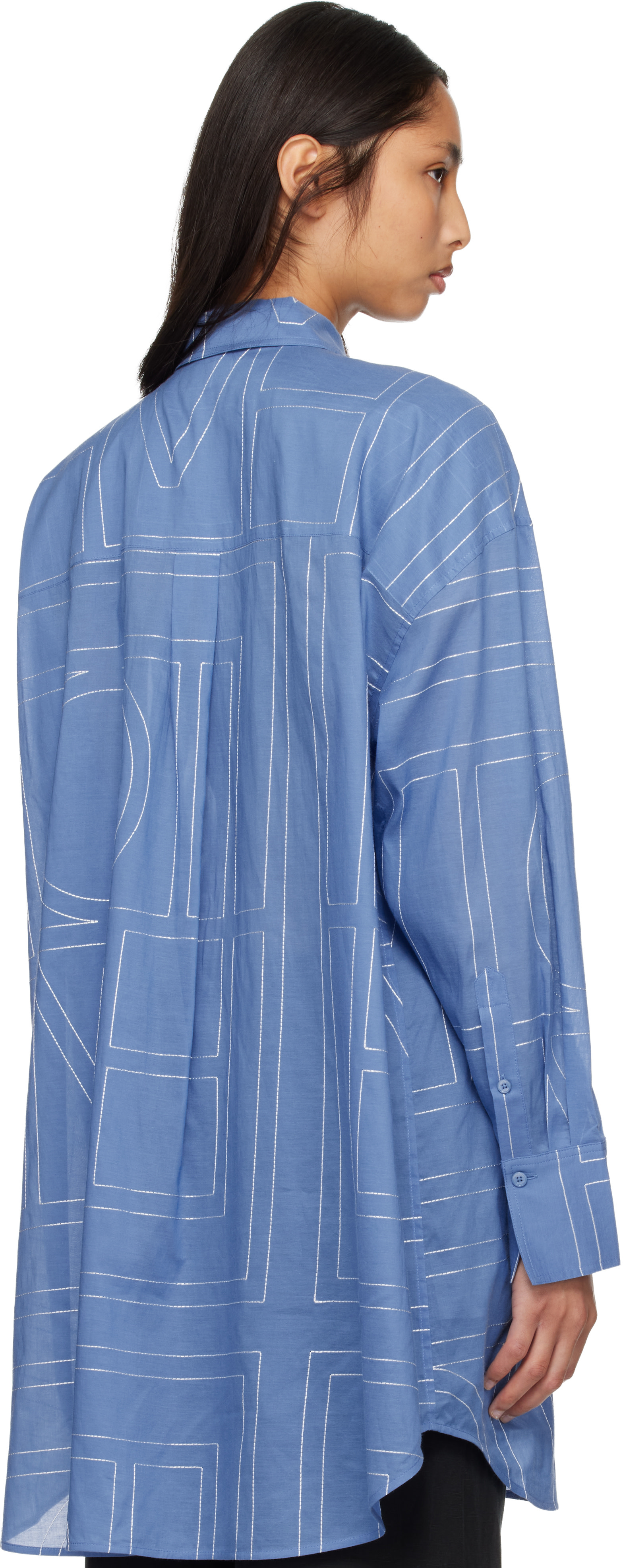 TOTEME: Blue Long Summer Shirt | SSENSE Argentina