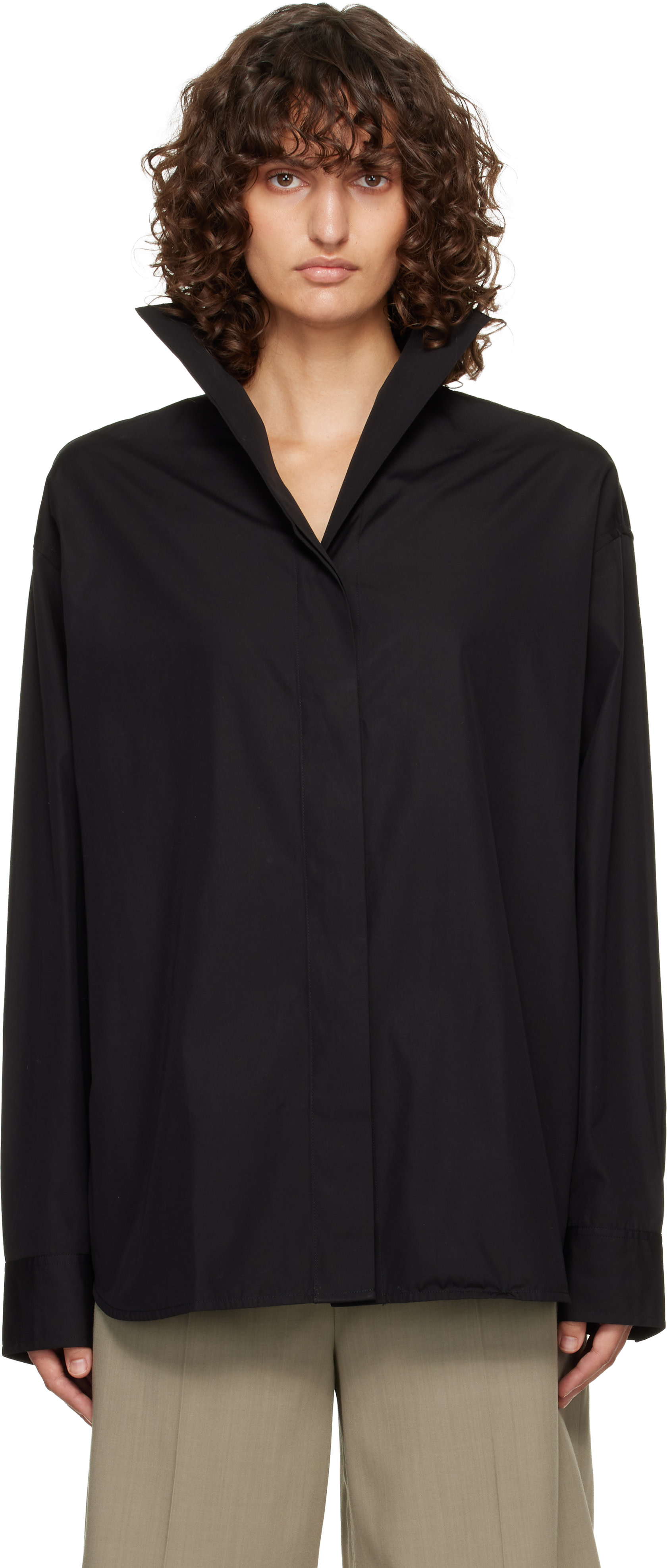 TOTEME - Chemise Sharp noire en popeline