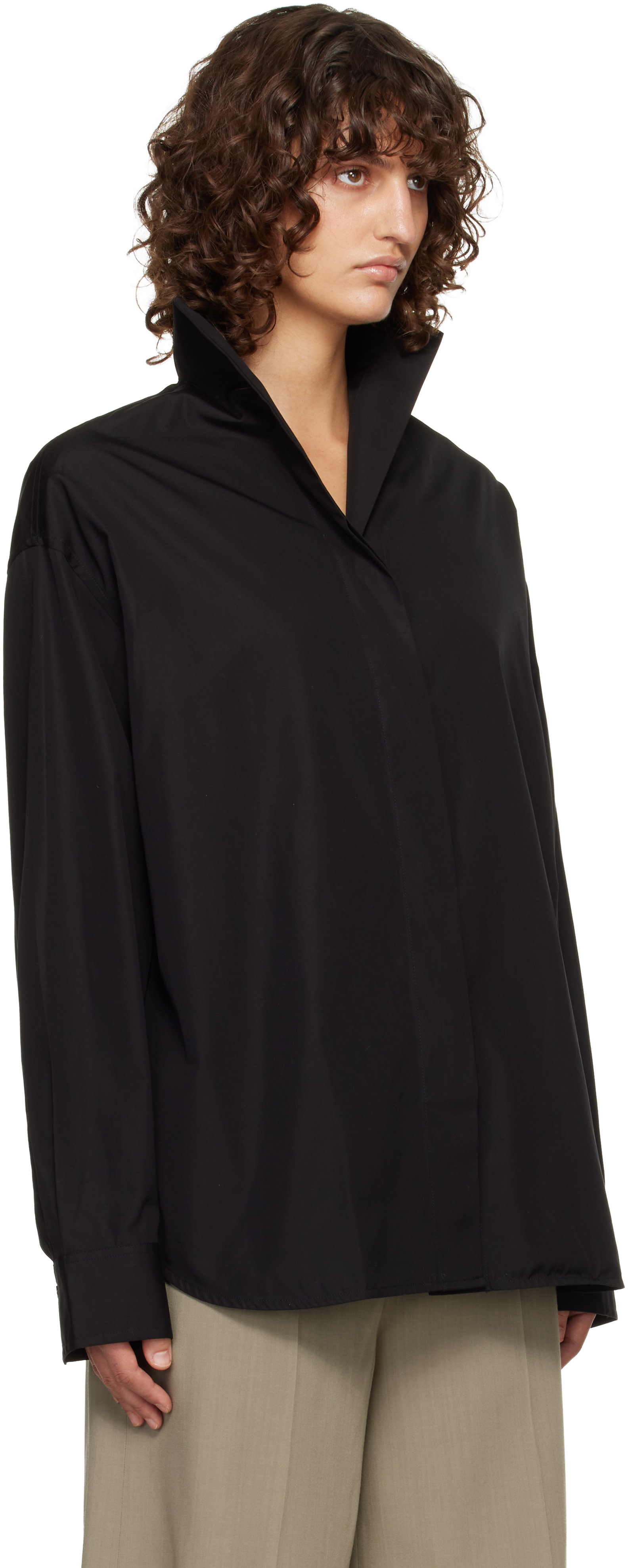 TOTEME - Chemise Sharp noire en popeline