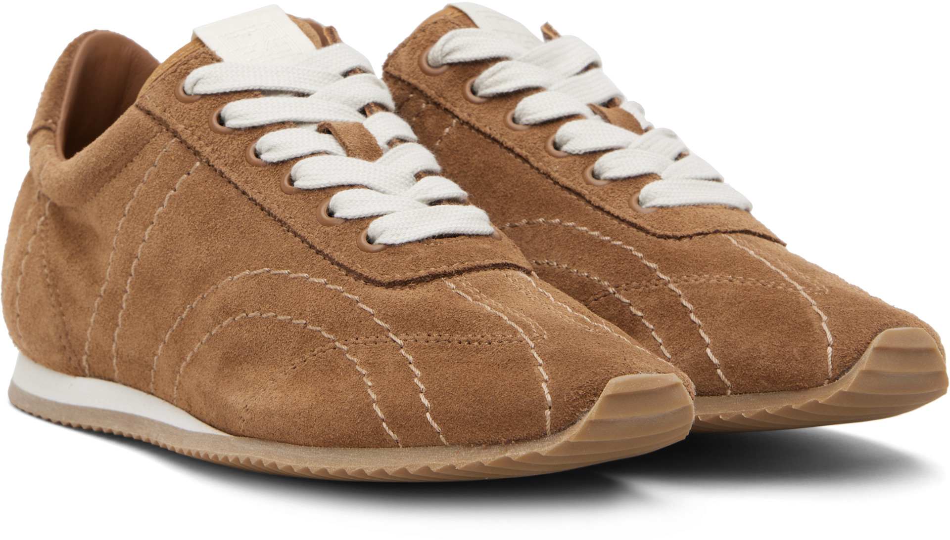 TOTEME - Baskets Flex brun clair en suède