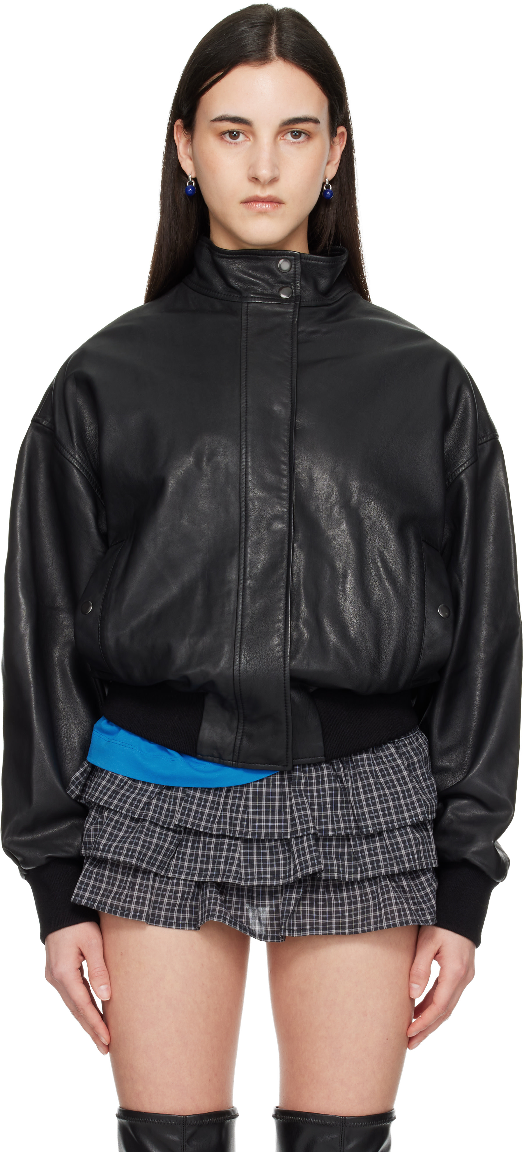Gimaguas: Black Vittoria Leather Jacket | SSENSE Italy