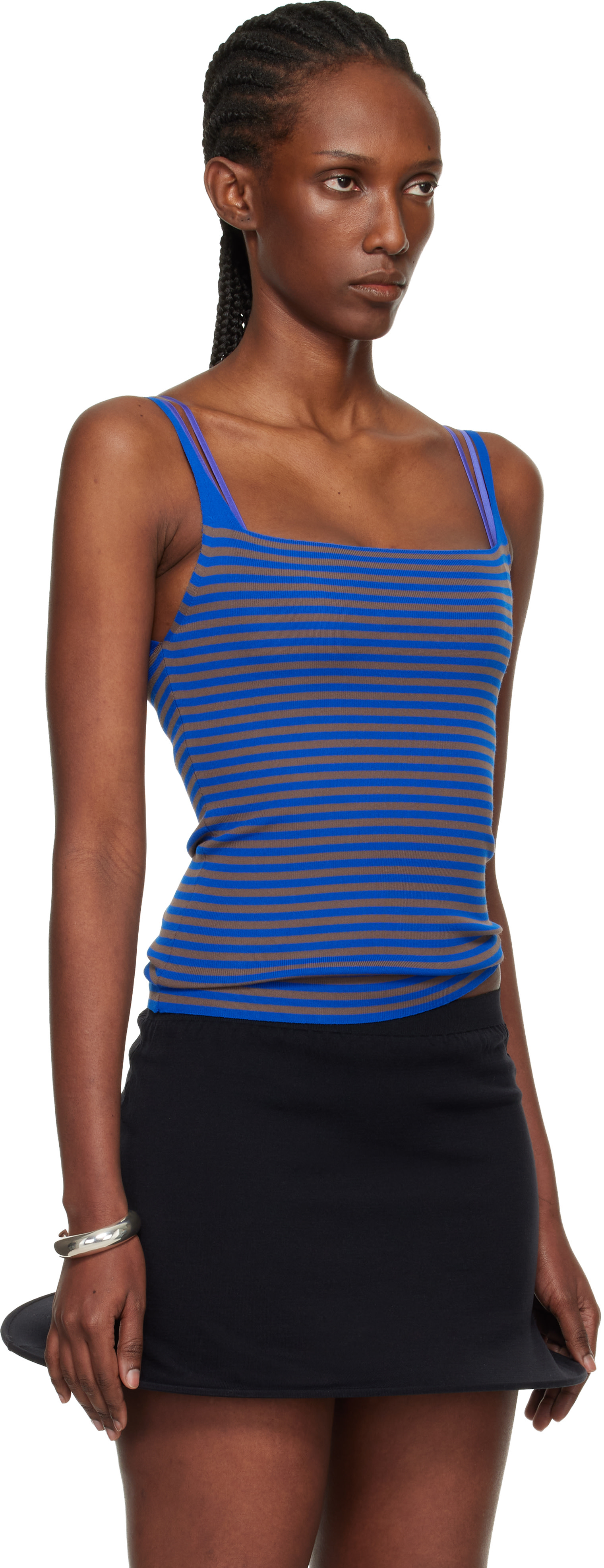 Gimaguas: Blue & Brown Camu Tank Top | SSENSE