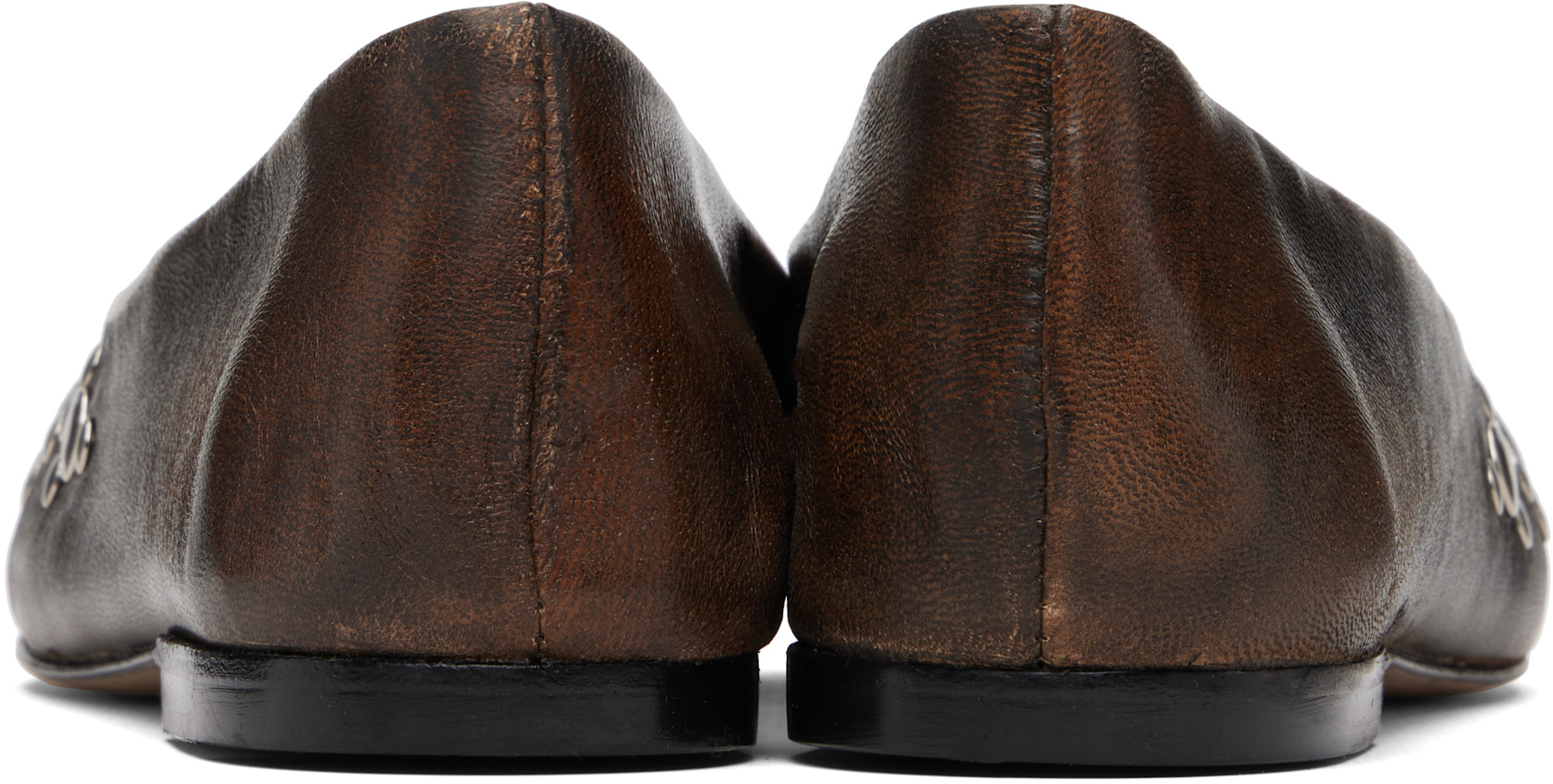 Gimaguas: Brown Bailarina Studs Flats | SSENSE Canada
