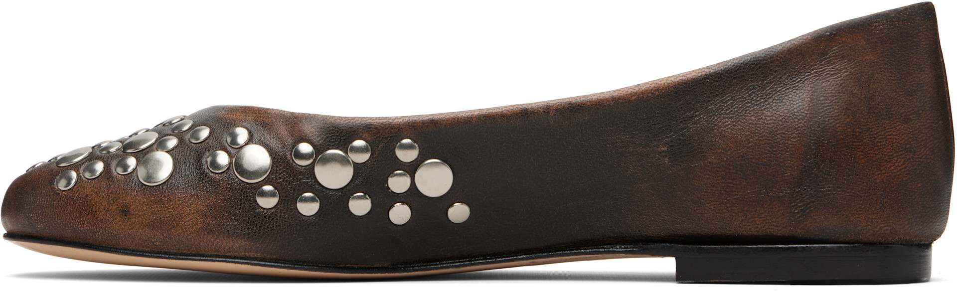 Gimaguas: Brown Bailarina Studs Flats | SSENSE