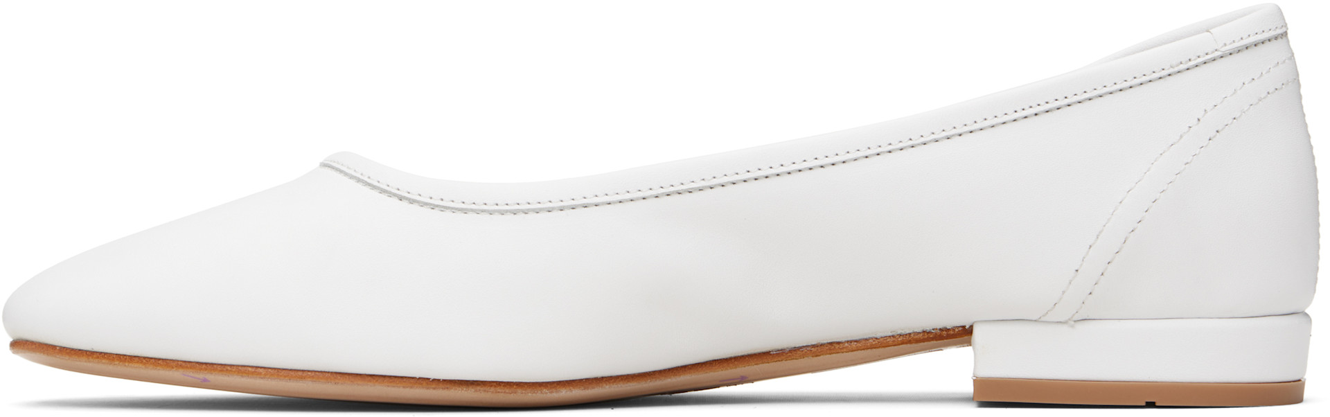 Maryam Nassir Zadeh: White Serafina Ballerina Flats | SSENSE